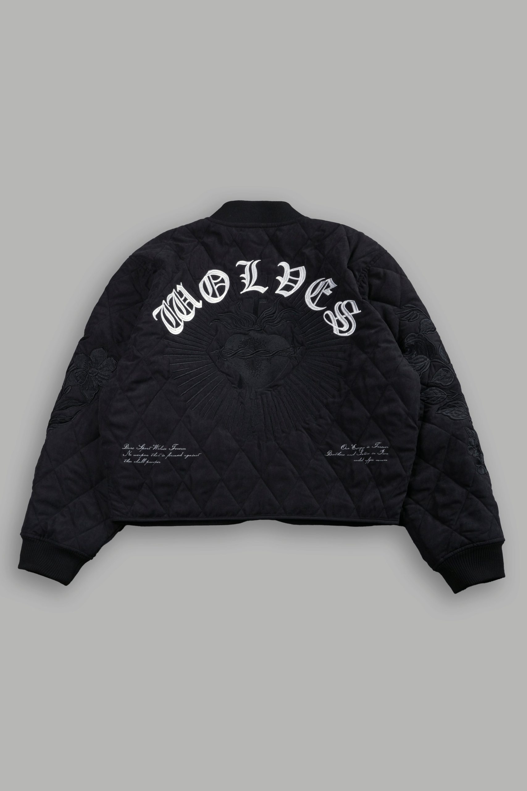 Sacred Wolves Boxy Darco Quilted Jacket in Black - Image 3
