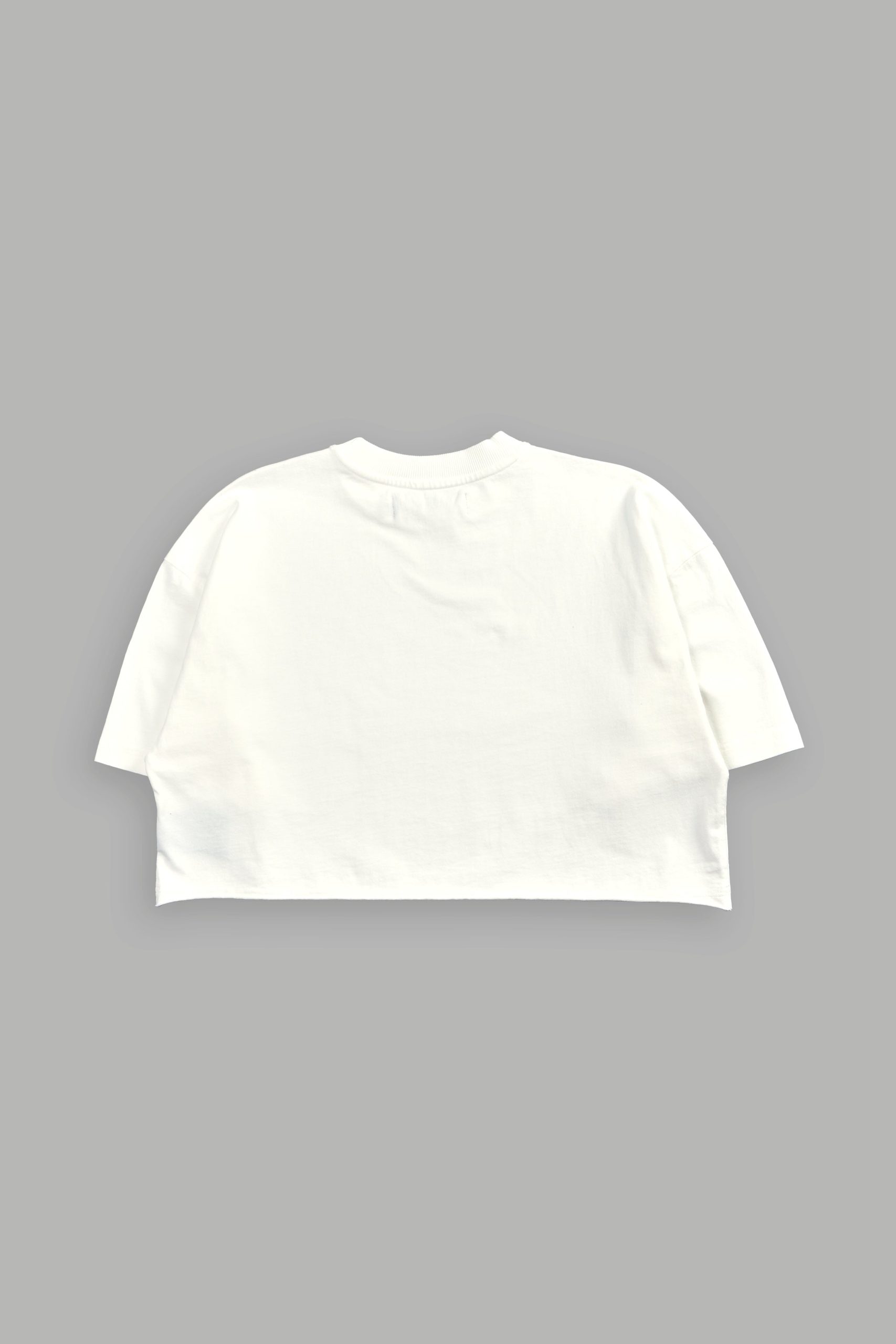 Viking Cherub Grunge Oversized (Cropped) Tee in Cream - Image 4