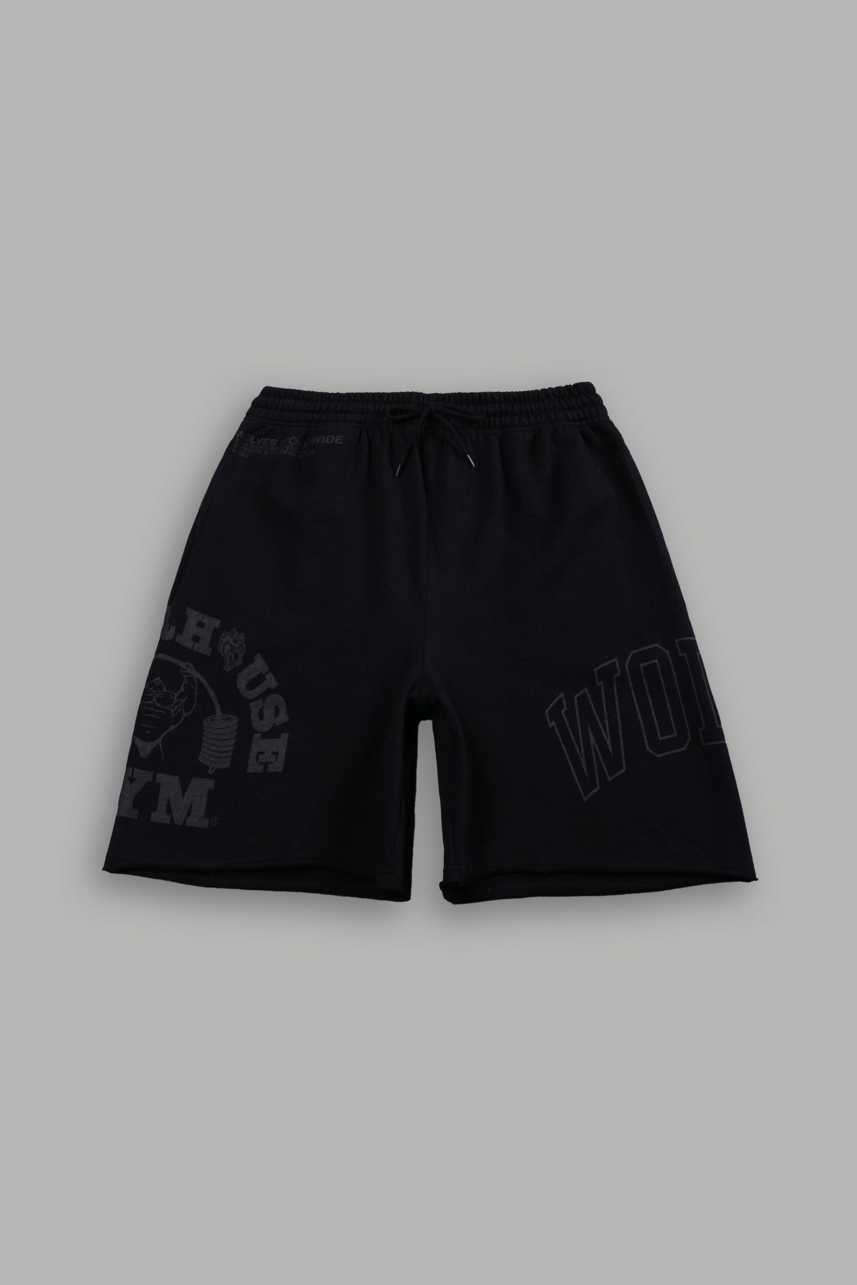Powerhouse of the Wolves Grunge Brock Sweat Shorts in Black