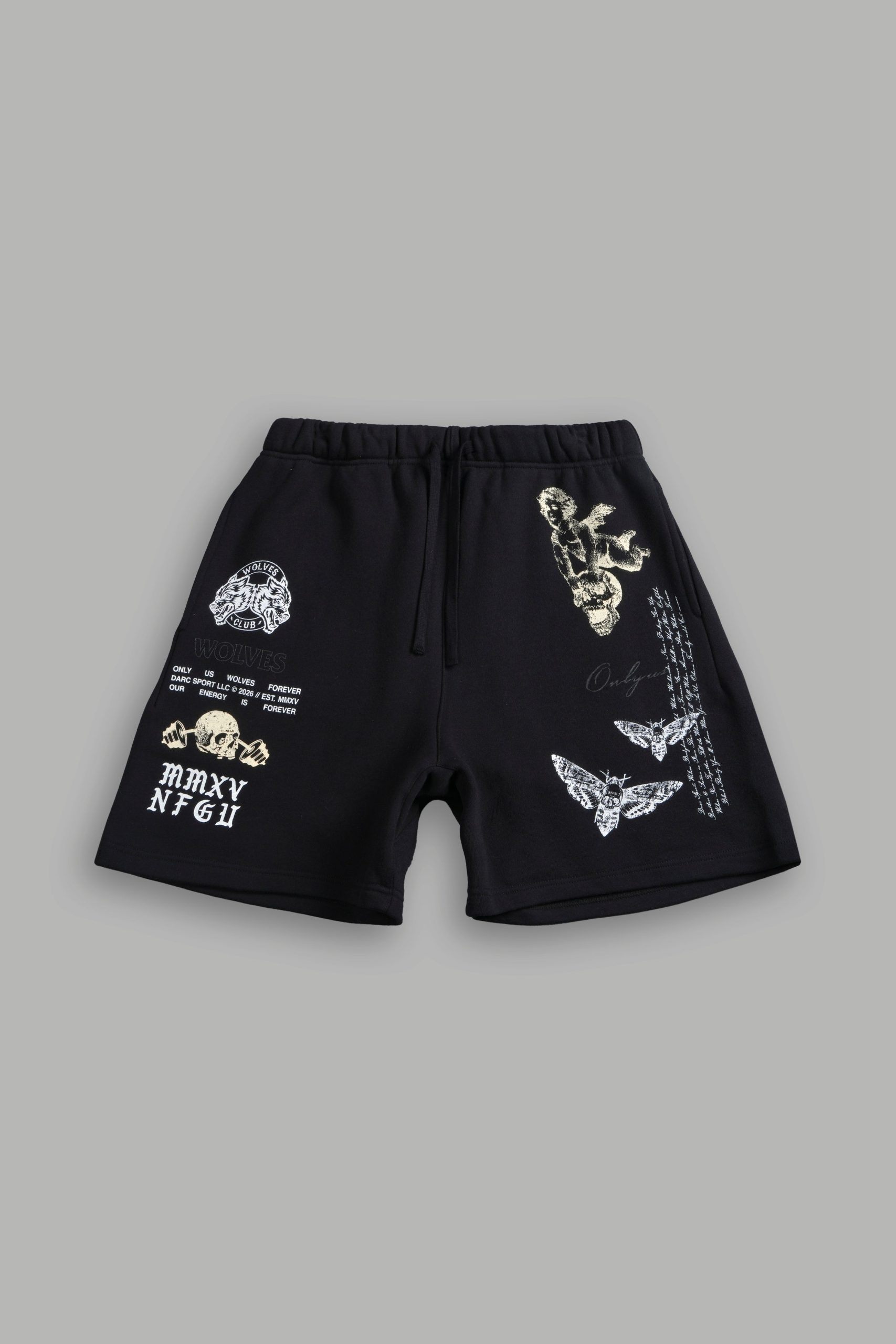 Hollow Virtue Post Lounge Sweat Shorts in Black