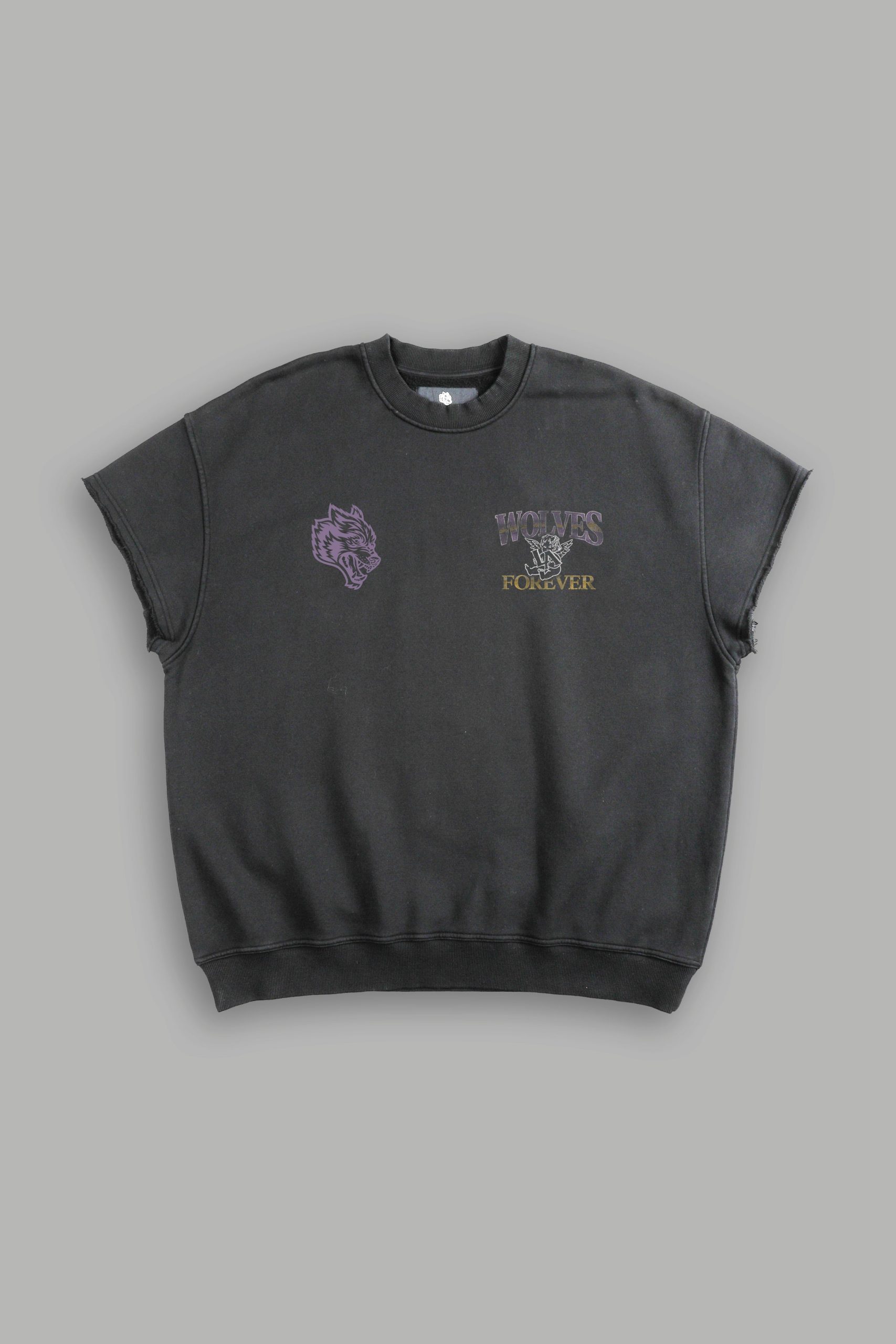 La Heritage Cap Sleeve London Crewneck in Wolf Gray - Image 2