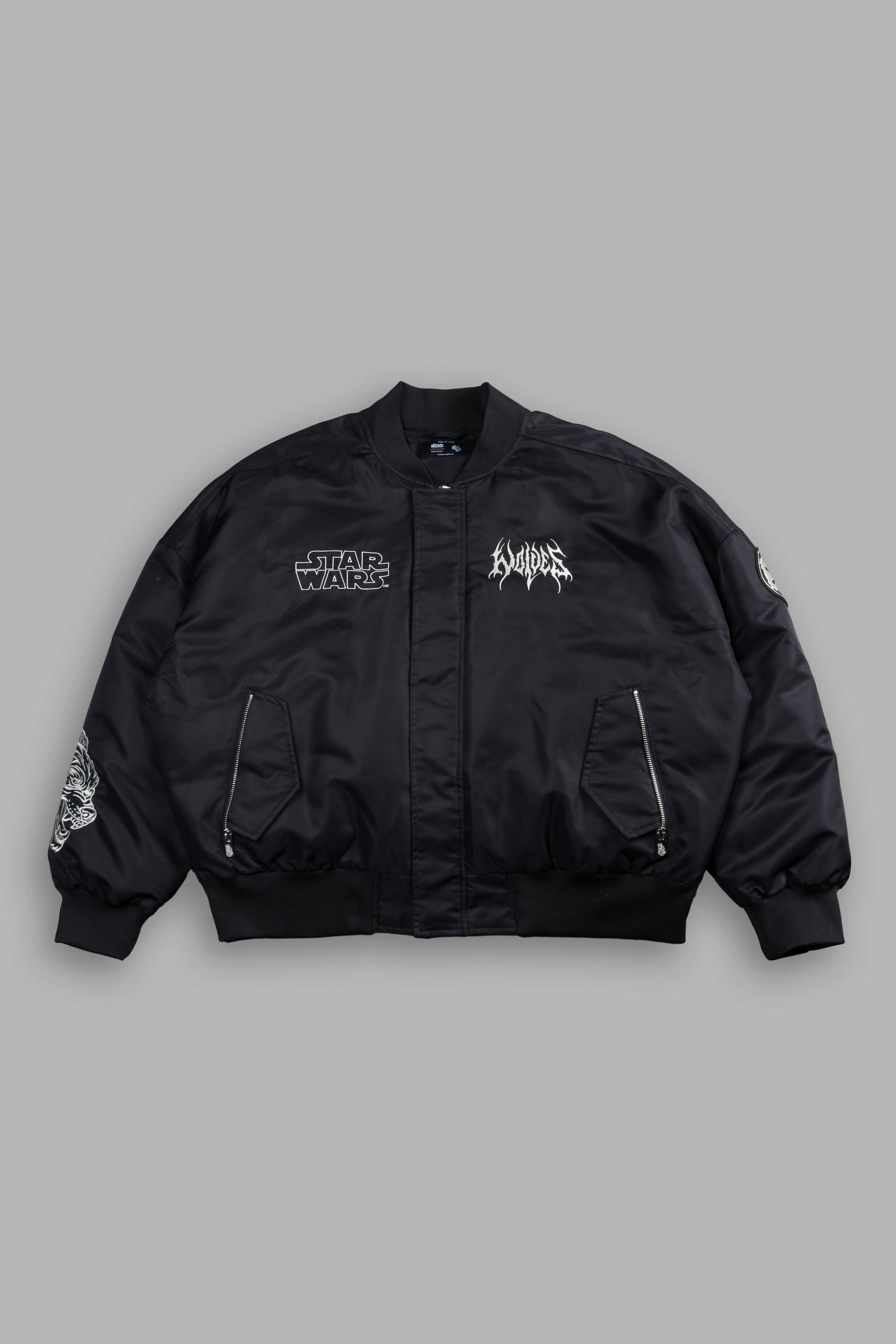 Fear Is My Ally Vicious Nylon Bomber Jacket in Black - Image 3