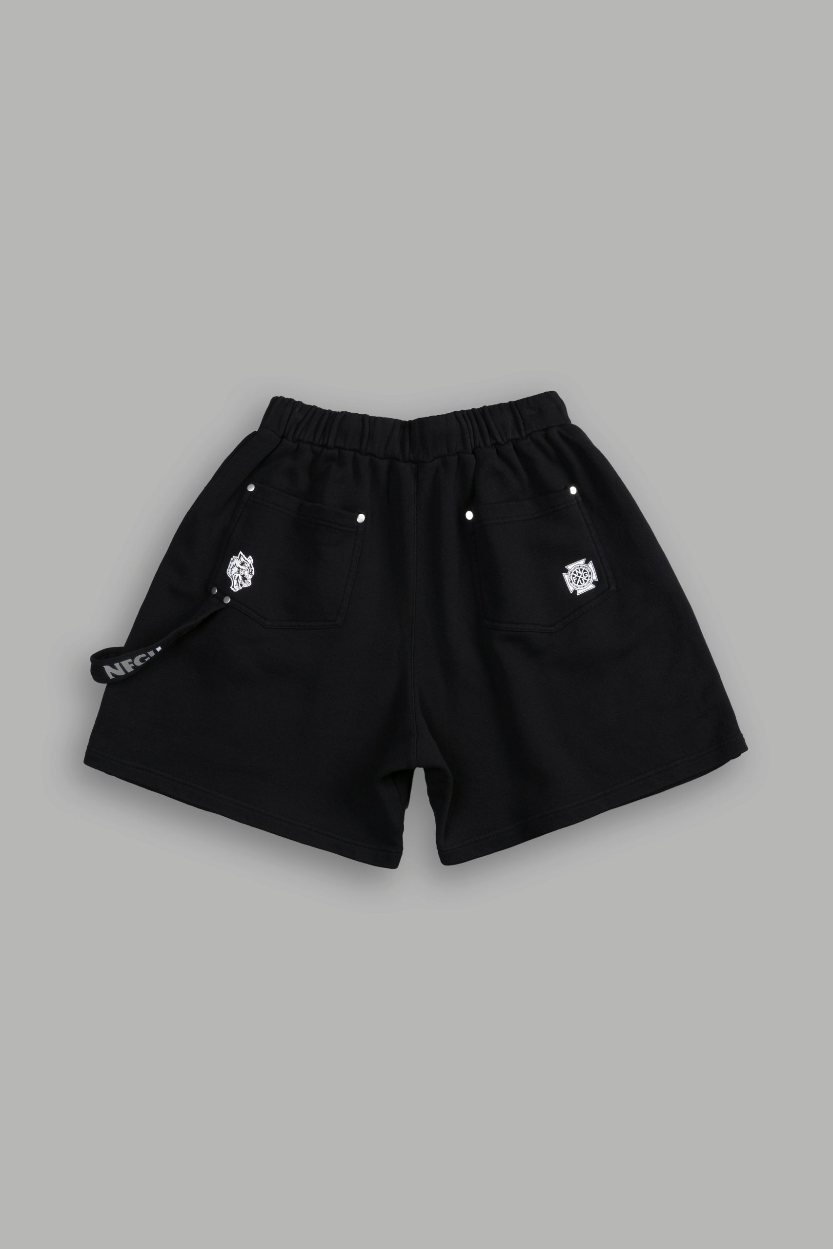 NFGU Forever Rivet Fleece Shorts in Black - Image 2