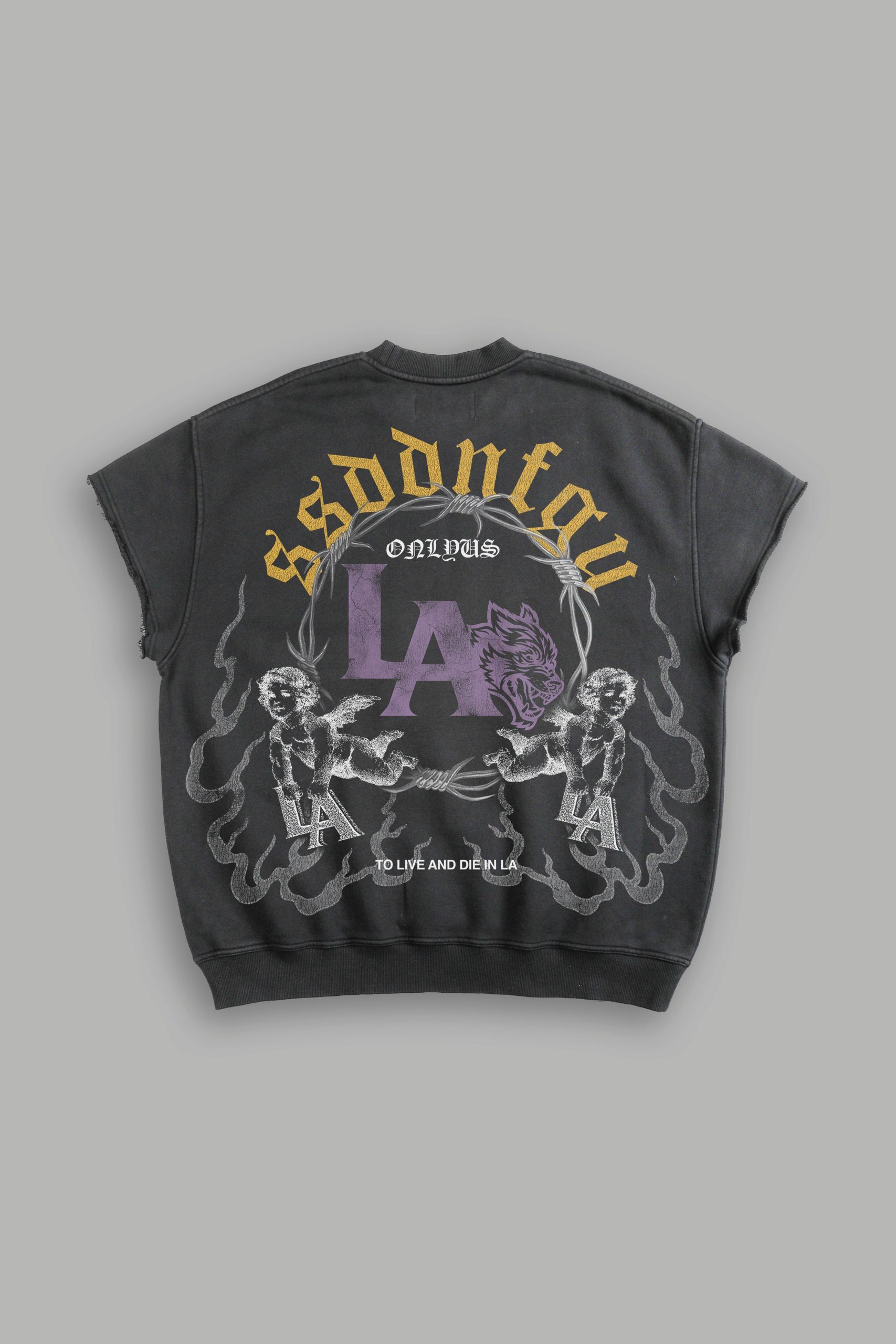 La Heritage Cap Sleeve London Crewneck in Wolf Gray
