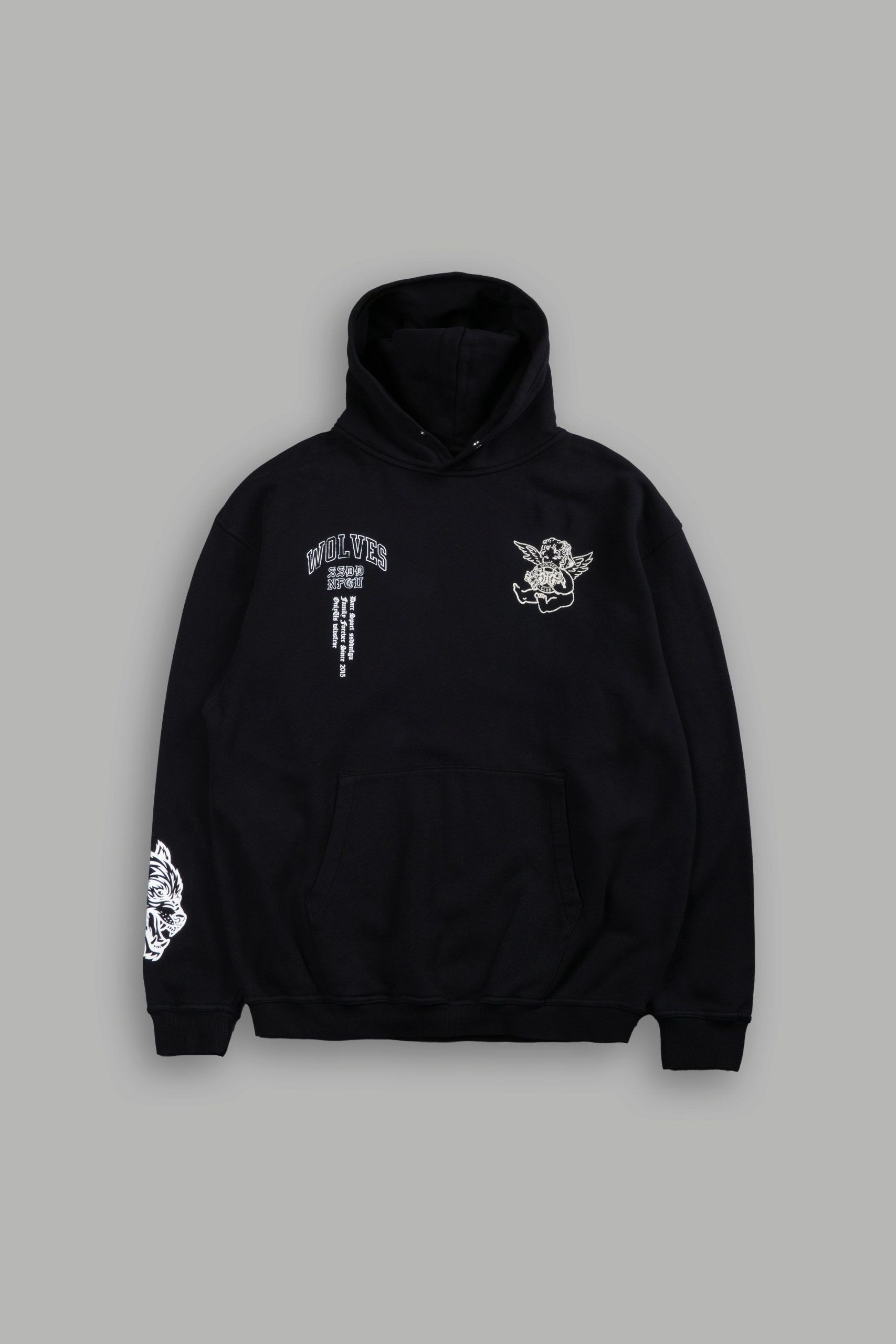 Wolves Club Cherub Pierce Hoodie in Black - Image 3