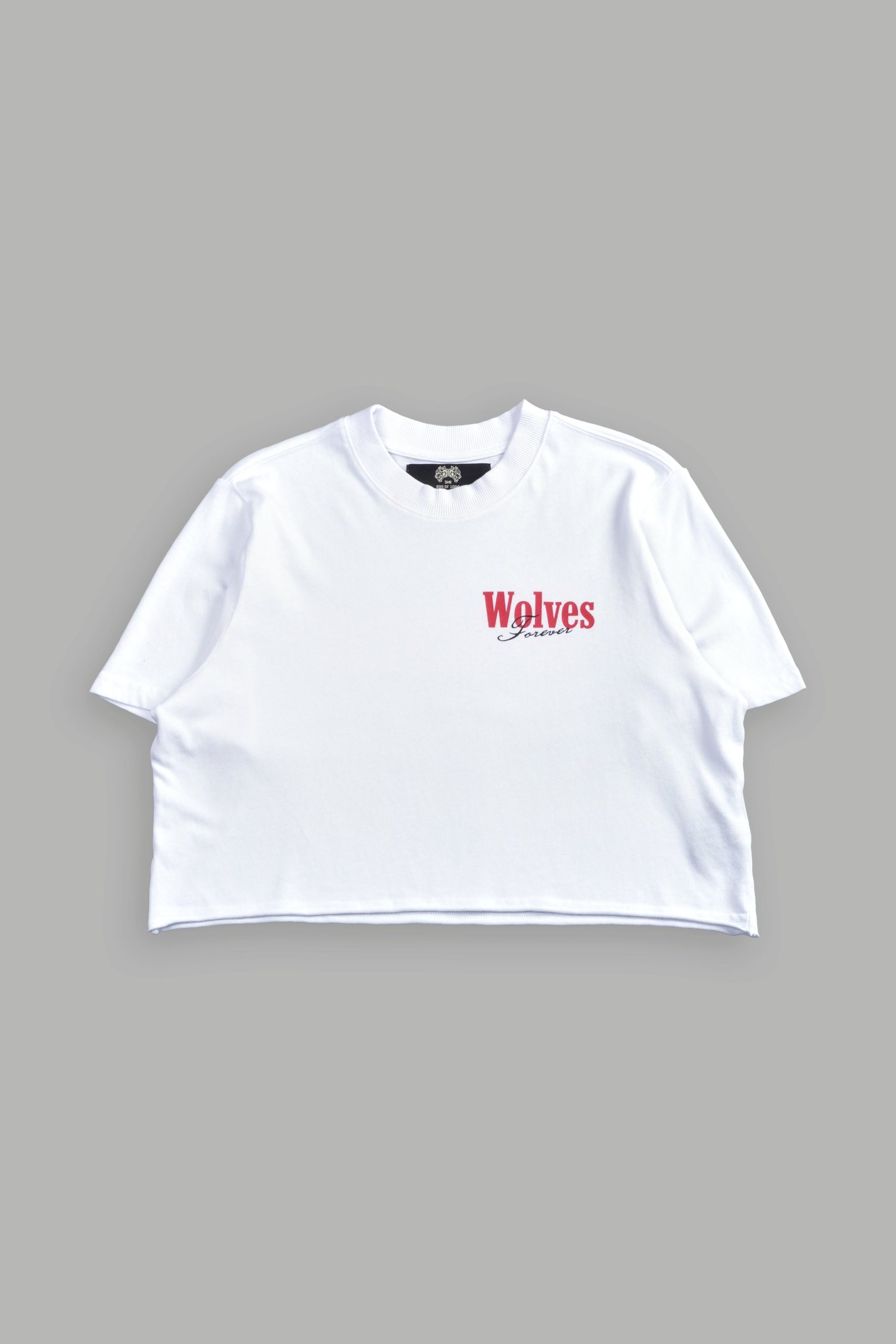 She Wlvs Premium (Cropped) Tee in White - Image 3