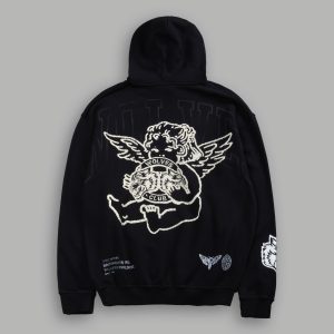 Wolves Club Cherub Pierce Hoodie in Black