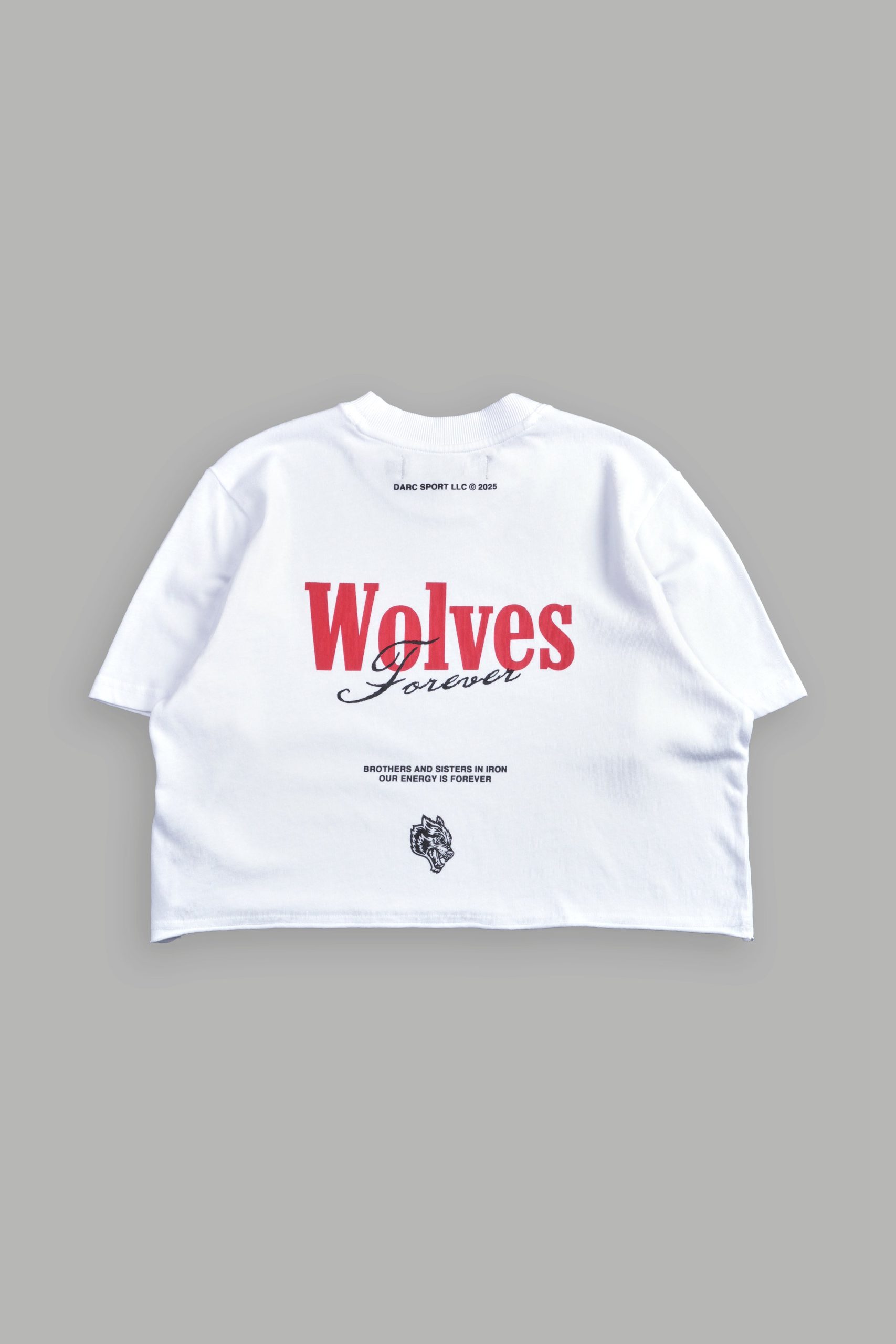 She Wlvs Premium (Cropped) Tee in White - Image 4