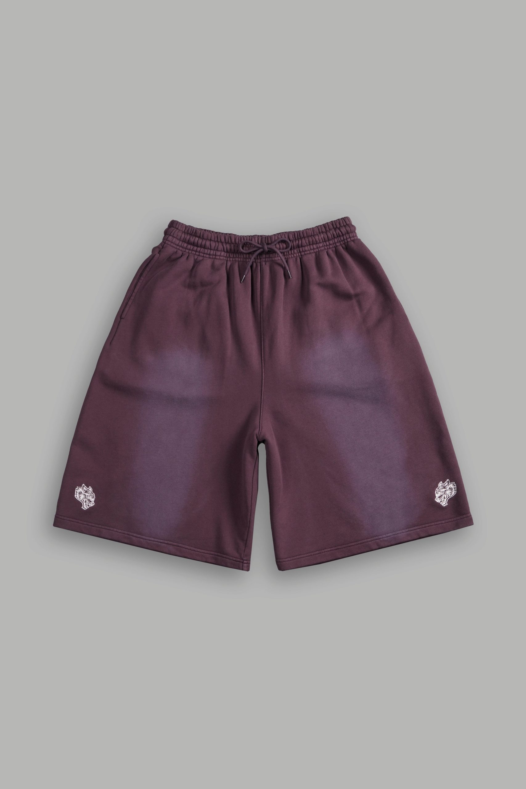 Dual Oversized Osiris Sweat Shorts in Darc Purple Sun Fade