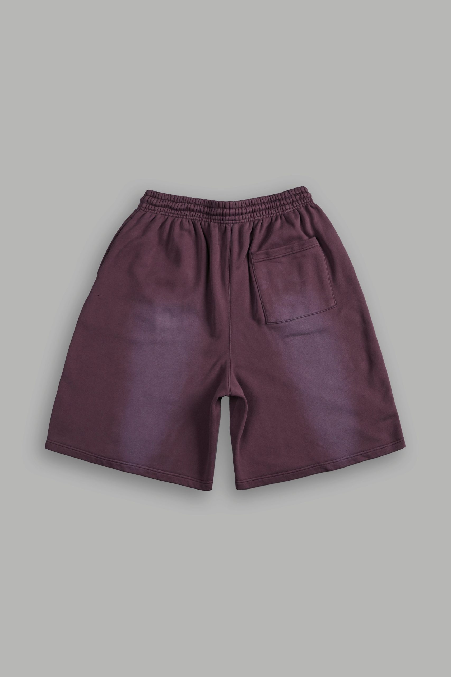 Dual Oversized Osiris Sweat Shorts in Darc Purple Sun Fade - Image 2