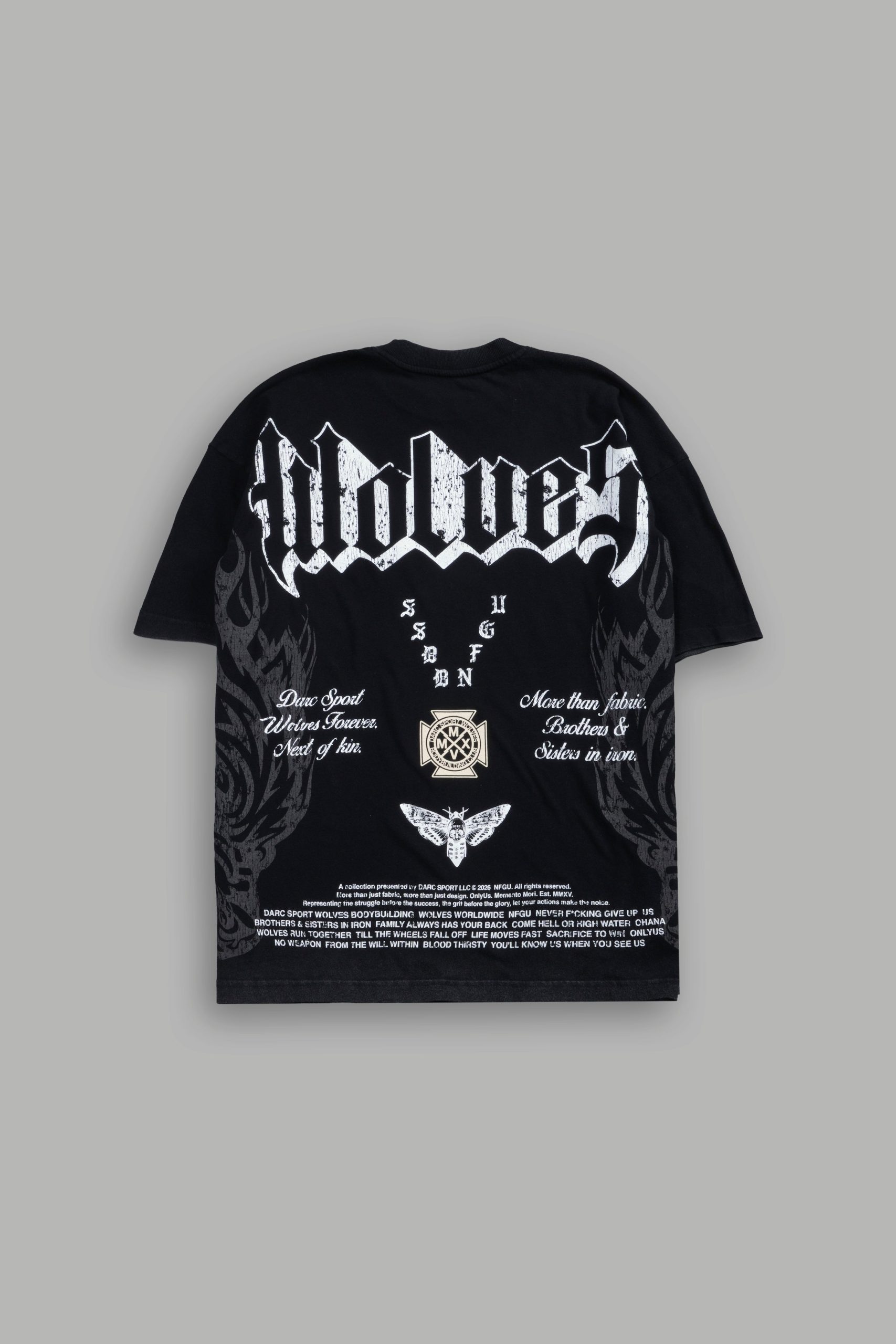 Wlvs Fire Premium Oversized Tee in Black