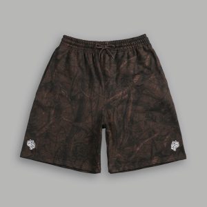 Dual Oversized Osiris Sweat Shorts in Brown Driftwood Forest Camo