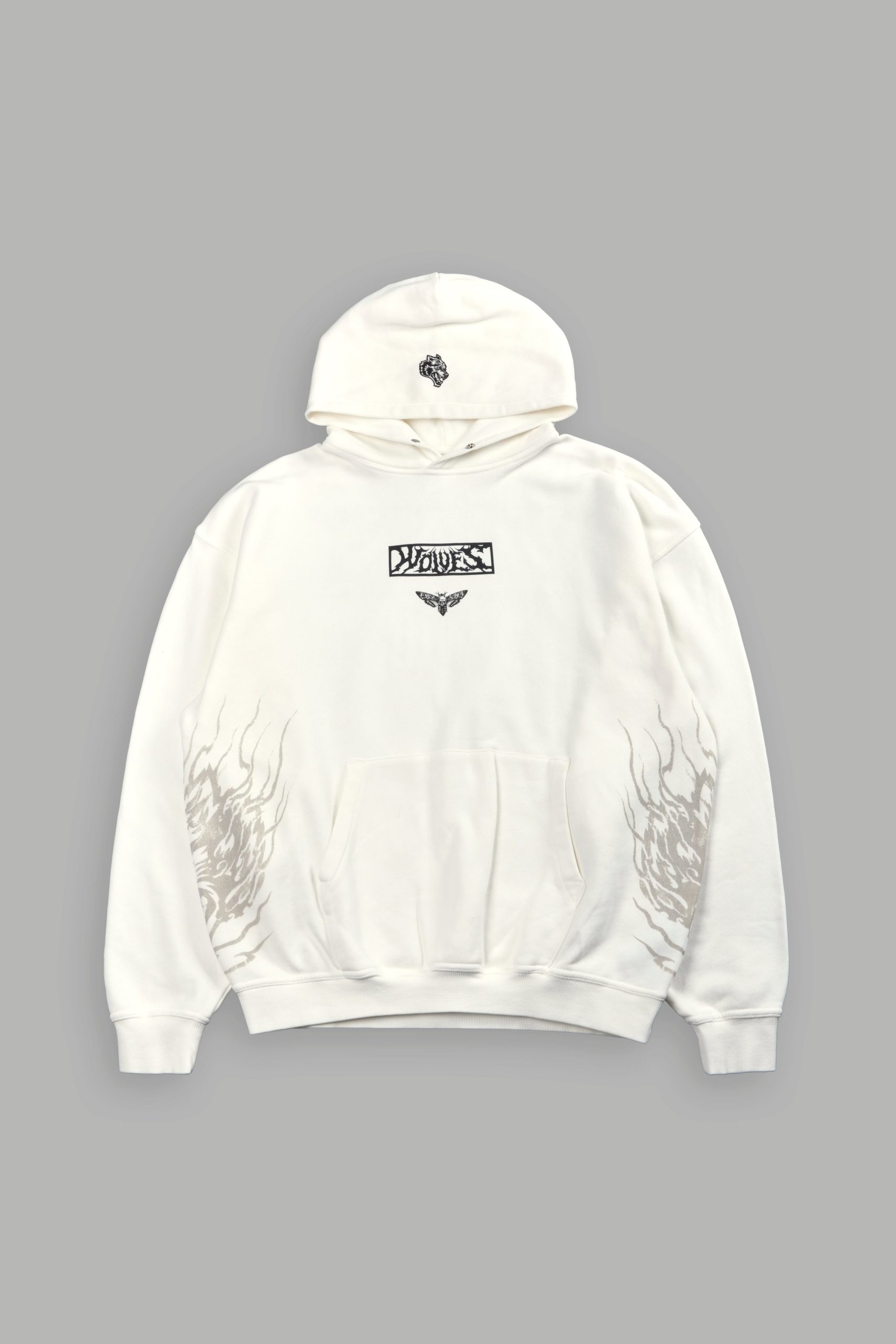 Death's-Head Pierce Hoodie in Cream - Image 3