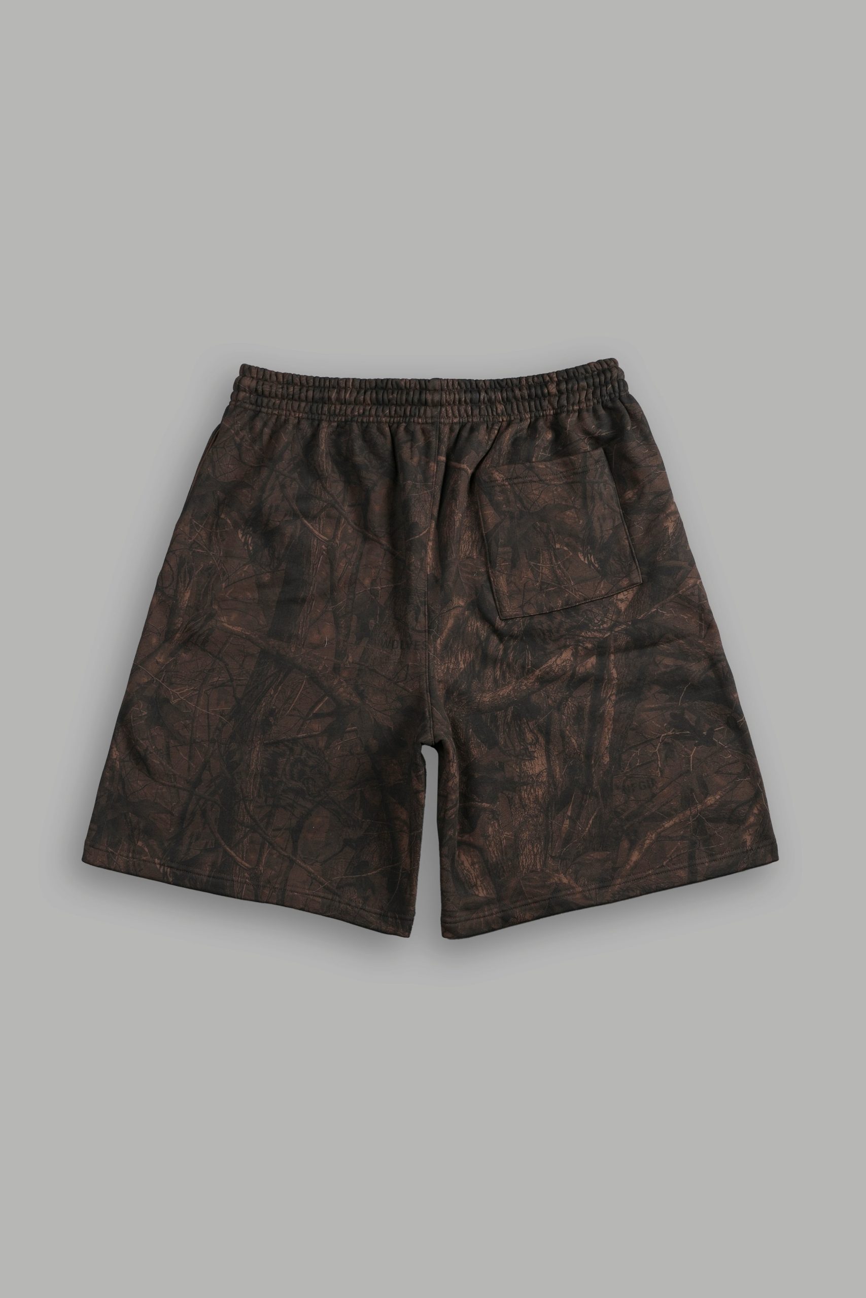 Dual Oversized Osiris Sweat Shorts in Brown Driftwood Forest Camo - Image 3