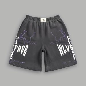 Iron Code Oversized Osiris Sweat Shorts in Wolf Gray Drift Wash