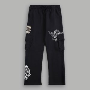 La Ca Frvr Bigelow Cargo Sweat Pants in Black