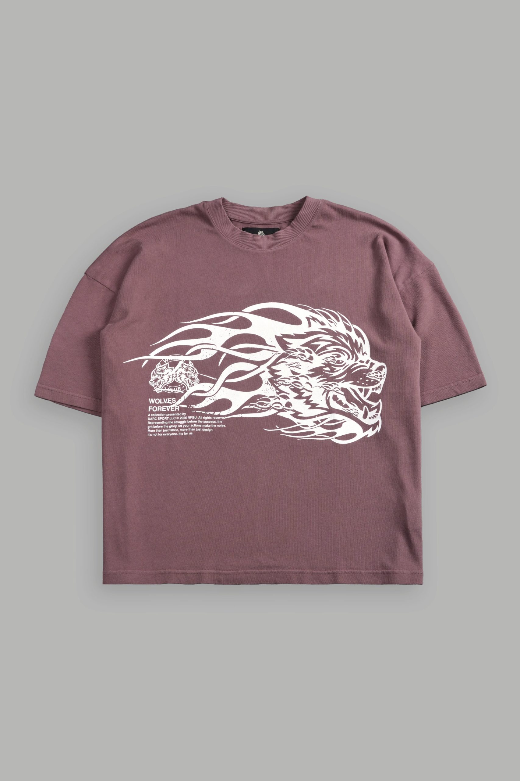 Wolf of the Flame Premium Box Cut Tee in Mauve