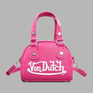 DSVD Collab VD Leather Mini Bowler in Mauve/Pink