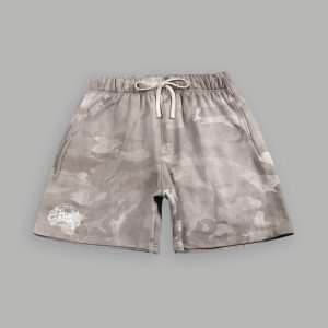 Wolves Club Post Lounge Unisex Sweat Shorts in Clay Vintage Woodland Camo