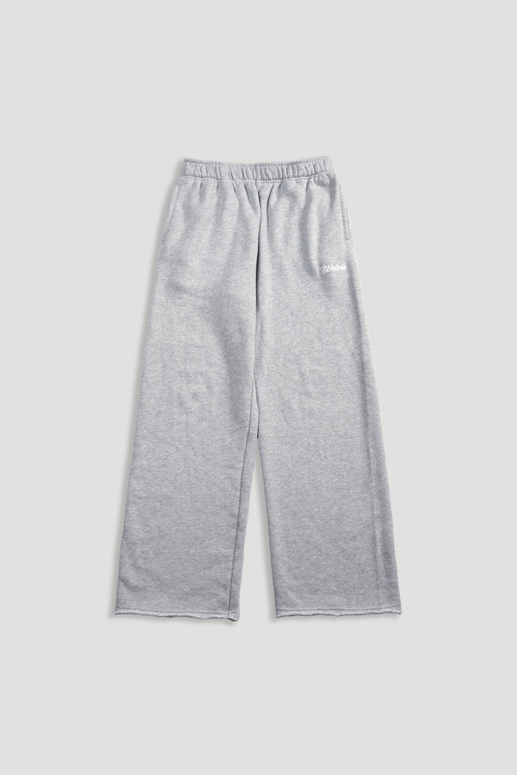 Cursive Wolves Premium Stripe Big Cozy Sweats in Heather Gray - Image 6