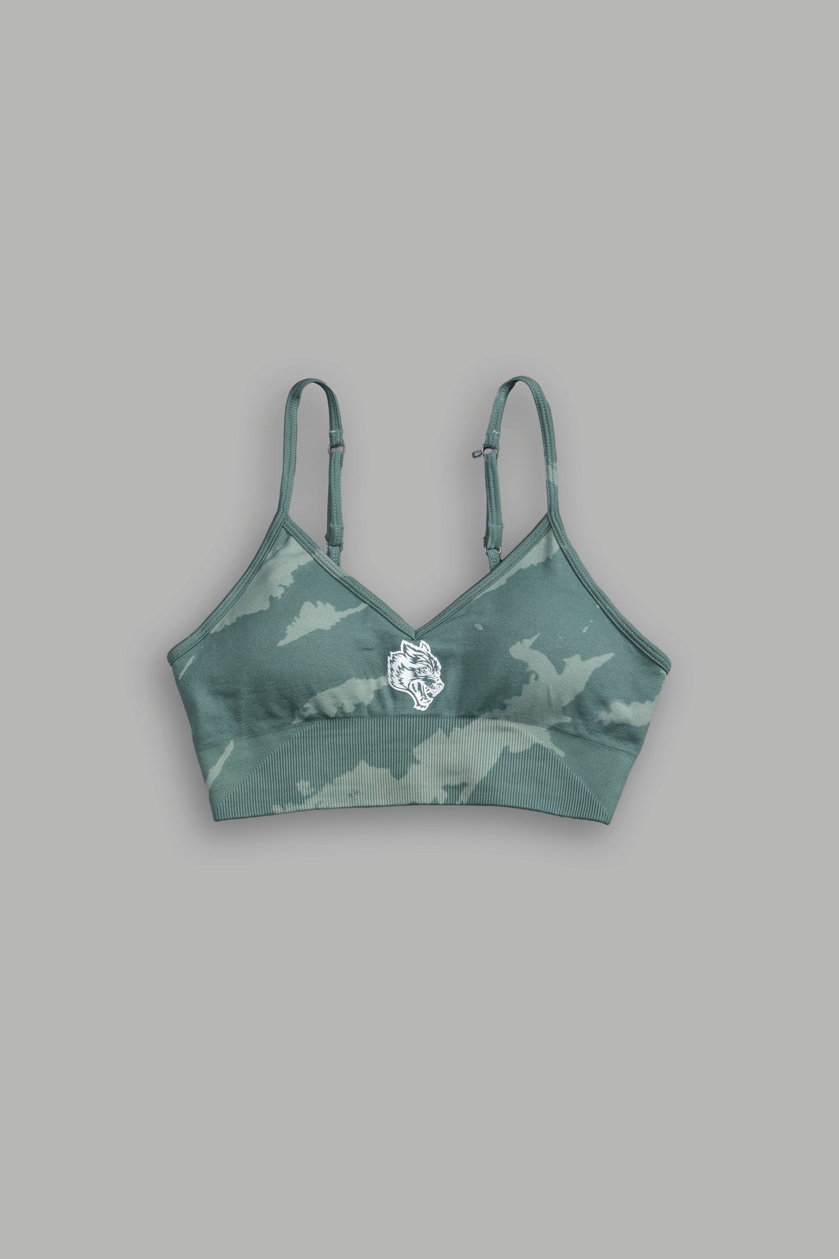 Single Wolf Everson Seamless Huxley Bra in Hunter Green Native Camo - Image 3