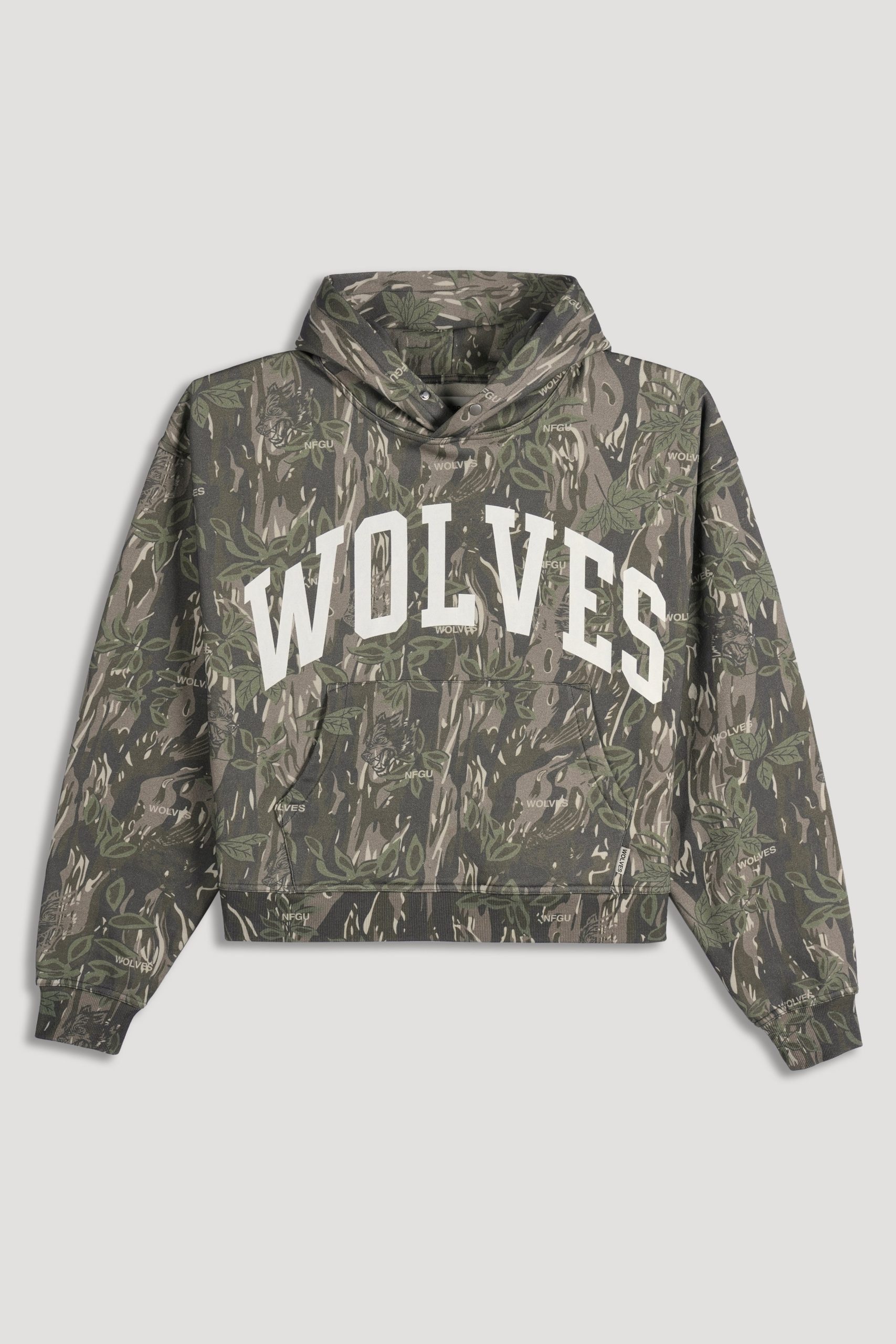 Only Loyalty Box Cut Pierce Hoodie in Norse Camo - Image 3