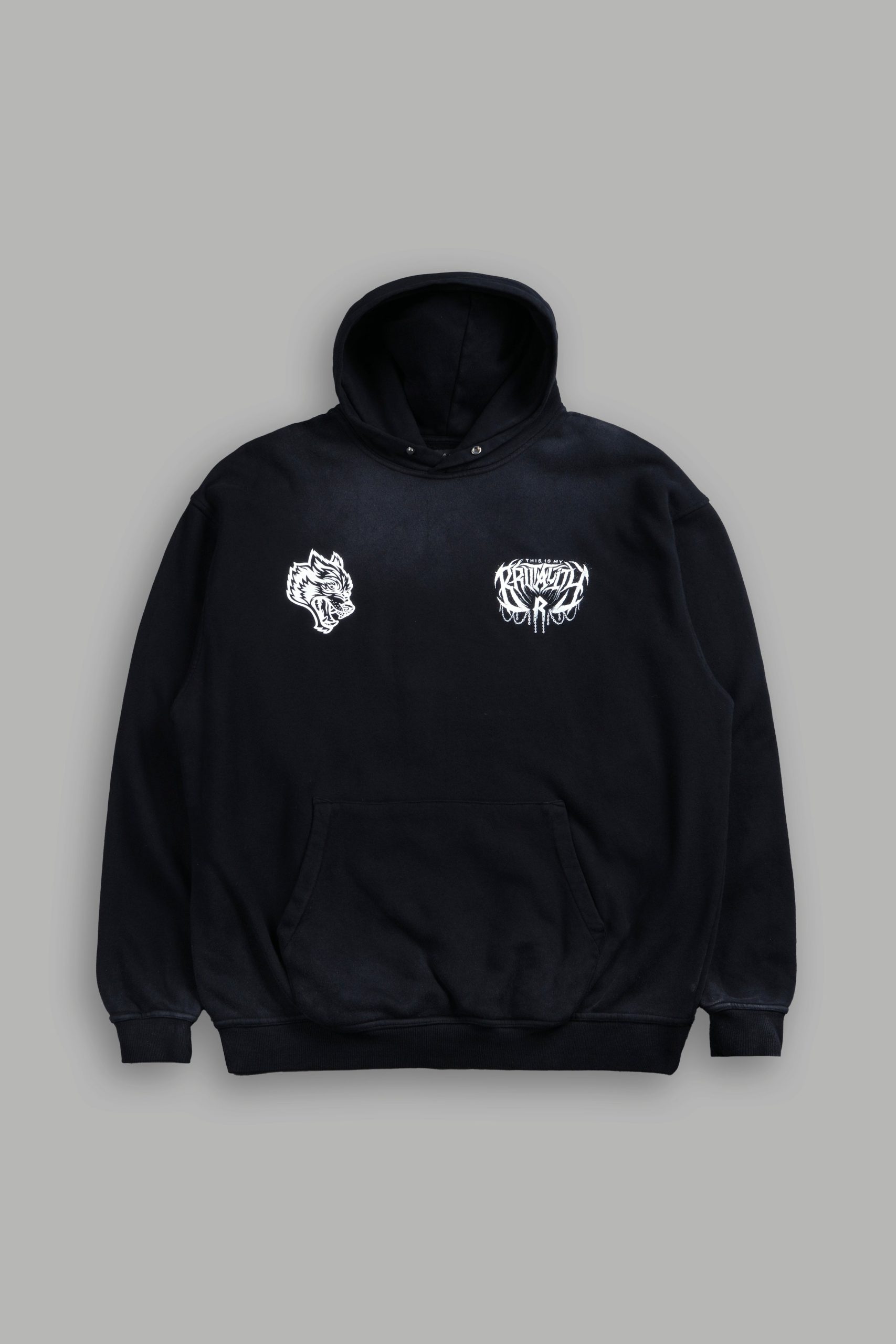 Brutality NFGU Unisex Pierce Hoodie in Black Drift Wash - Image 3