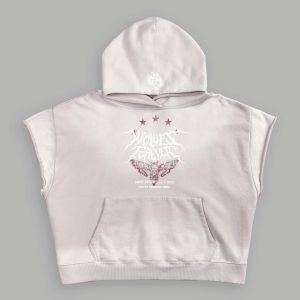 Iron Pack Grunge Gage Cap Sleeve Hoodie in Clay