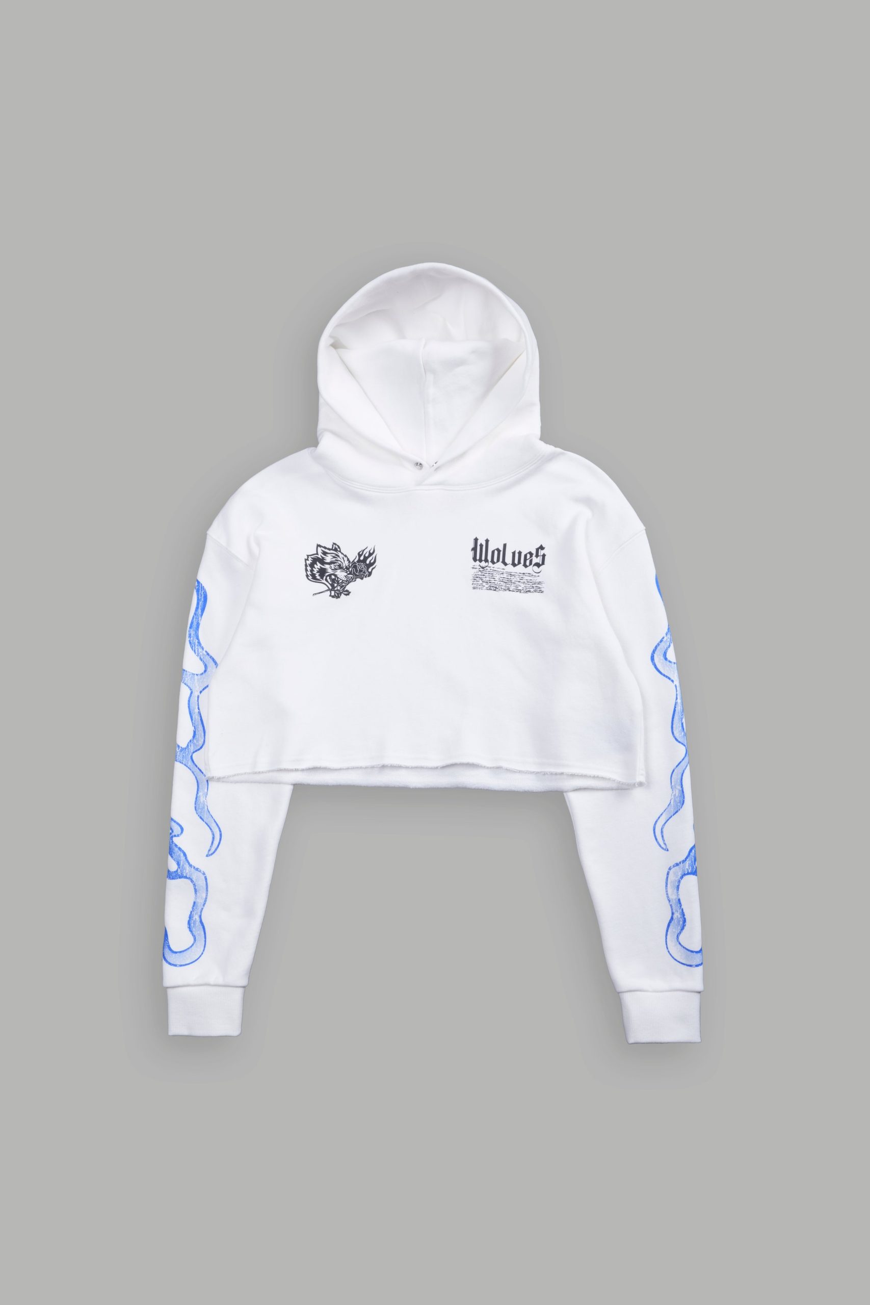 Infernal Bloom Pierce (Cropped) Hoodie in Cream - Image 6