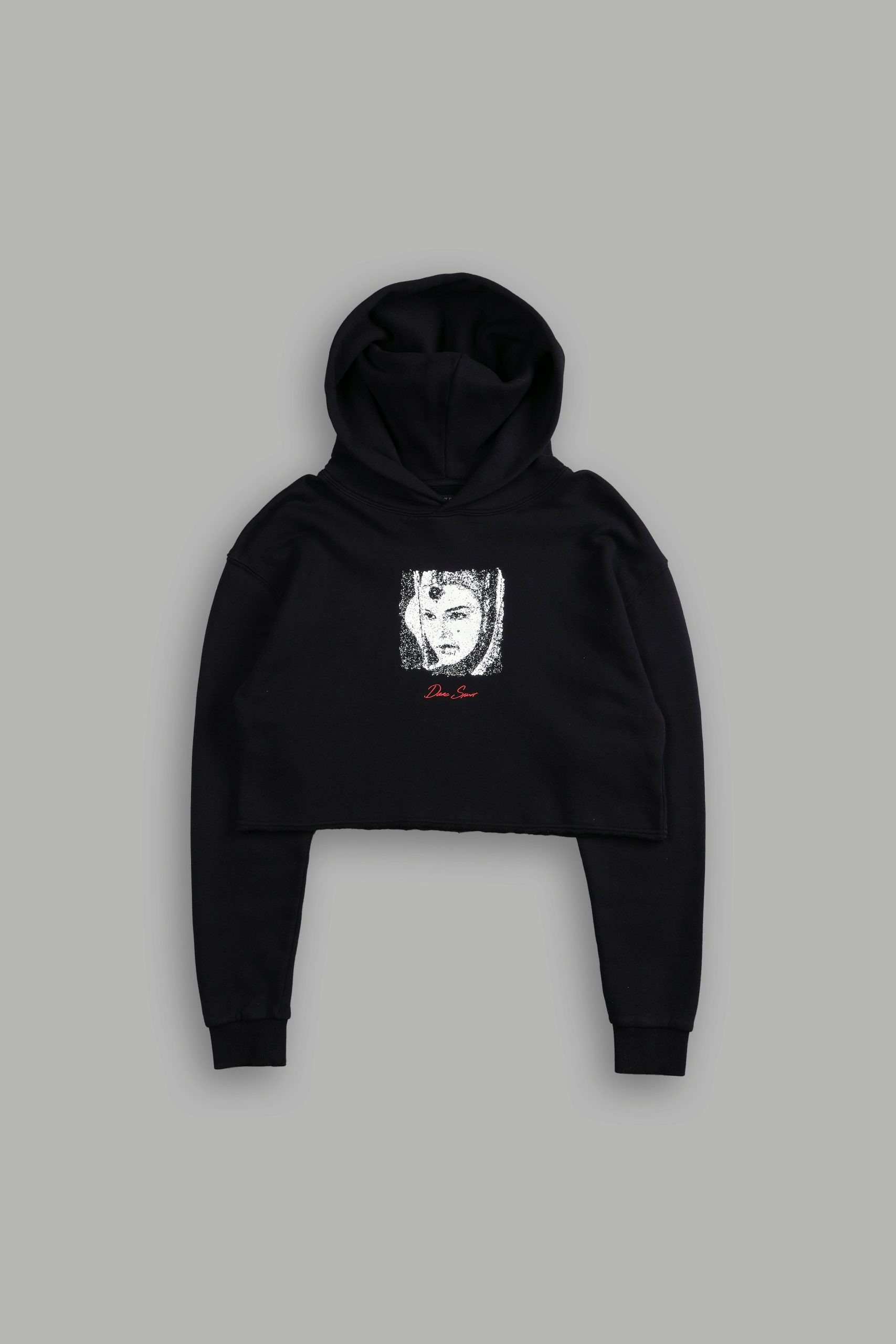 The Queen Wyoming (Cropped) Hoodie in Black - Image 3