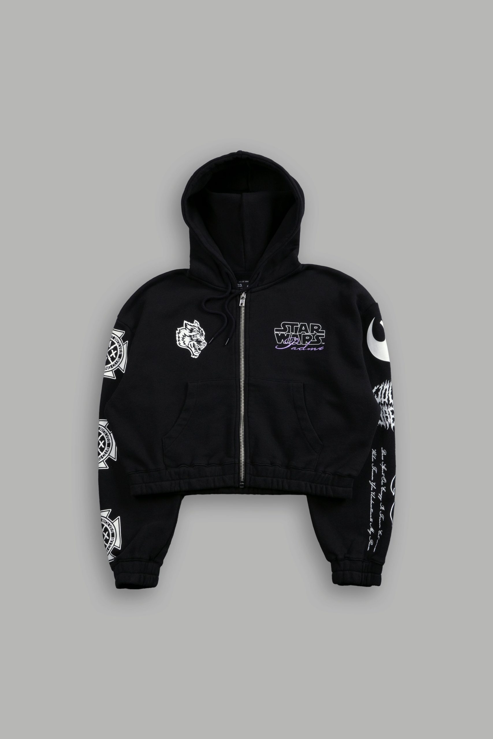 The Power Of The Dark Side Padme Chambers (Cropped) Zip Hoodie in Black - Image 3