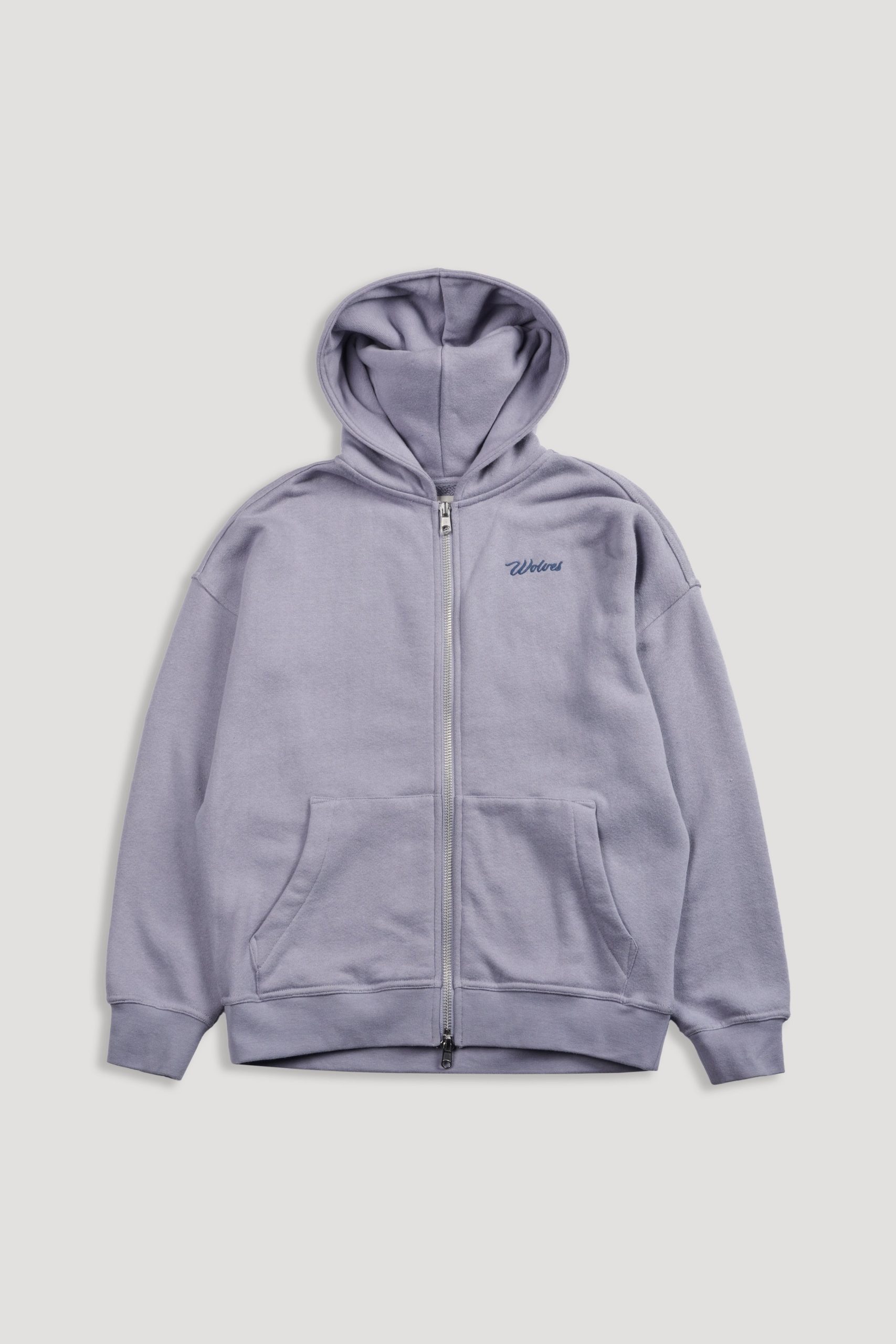 Cursive Wolves Anya Premium Double Zip Hoodie in Sport Gray - Image 6