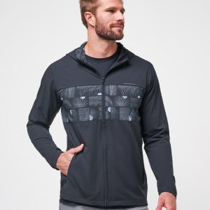 Tech Hoodie Striped Full Zip