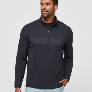 Upgraded Fleece Chest Stripe Quarter Zip