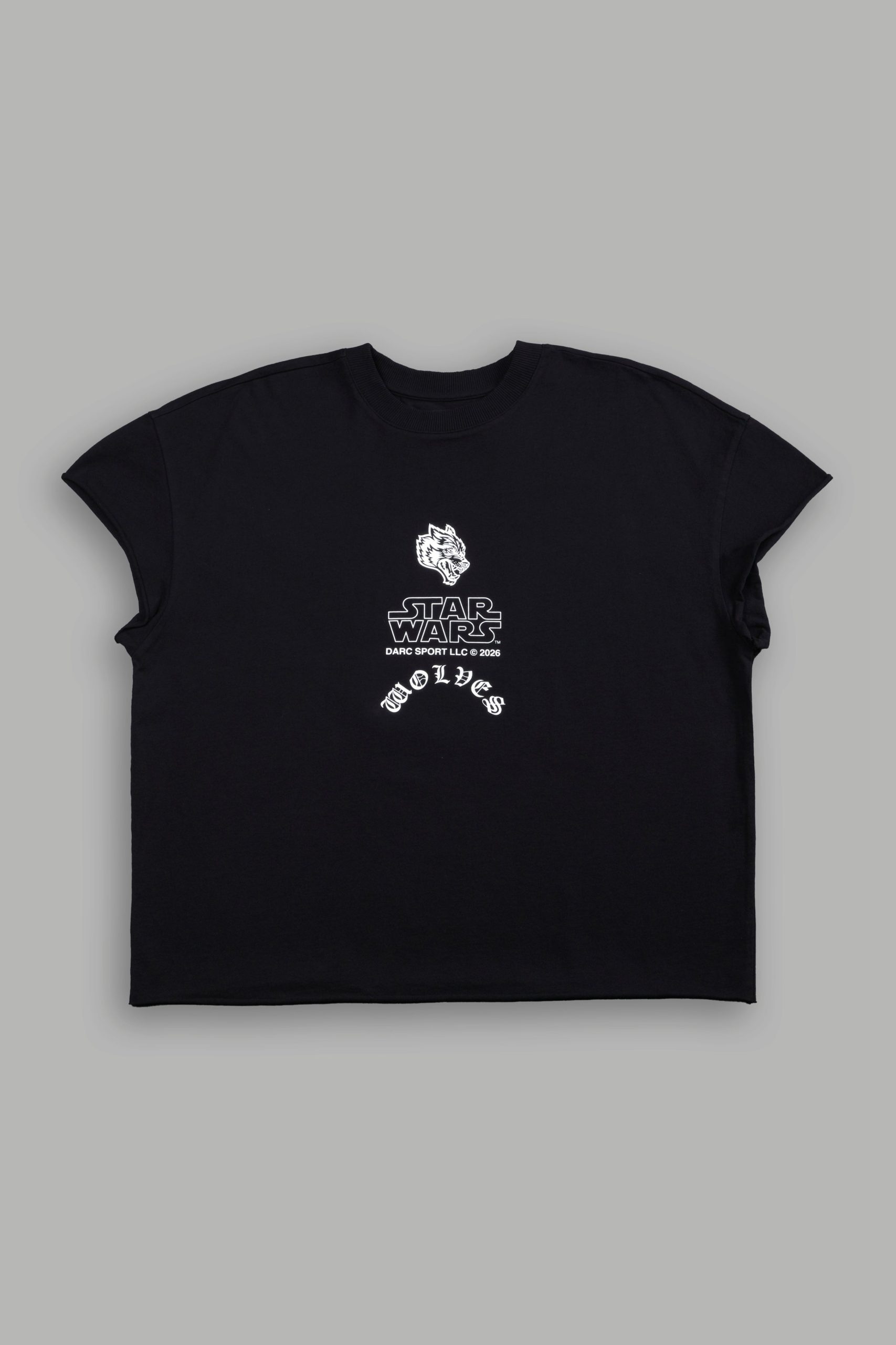 Crossguard's Fury Grunge Mid Length Raw Hem Cap Sleeve Tee in Black - Image 2