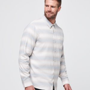 Cloud Flannel Stripe Button-Up