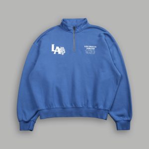 La Wolves V2 Duke 1/4 Zip Mock Neck in La Blue