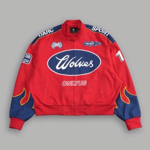 Ride The Fire Gordon Racing Jacket in Roman Red/Blue