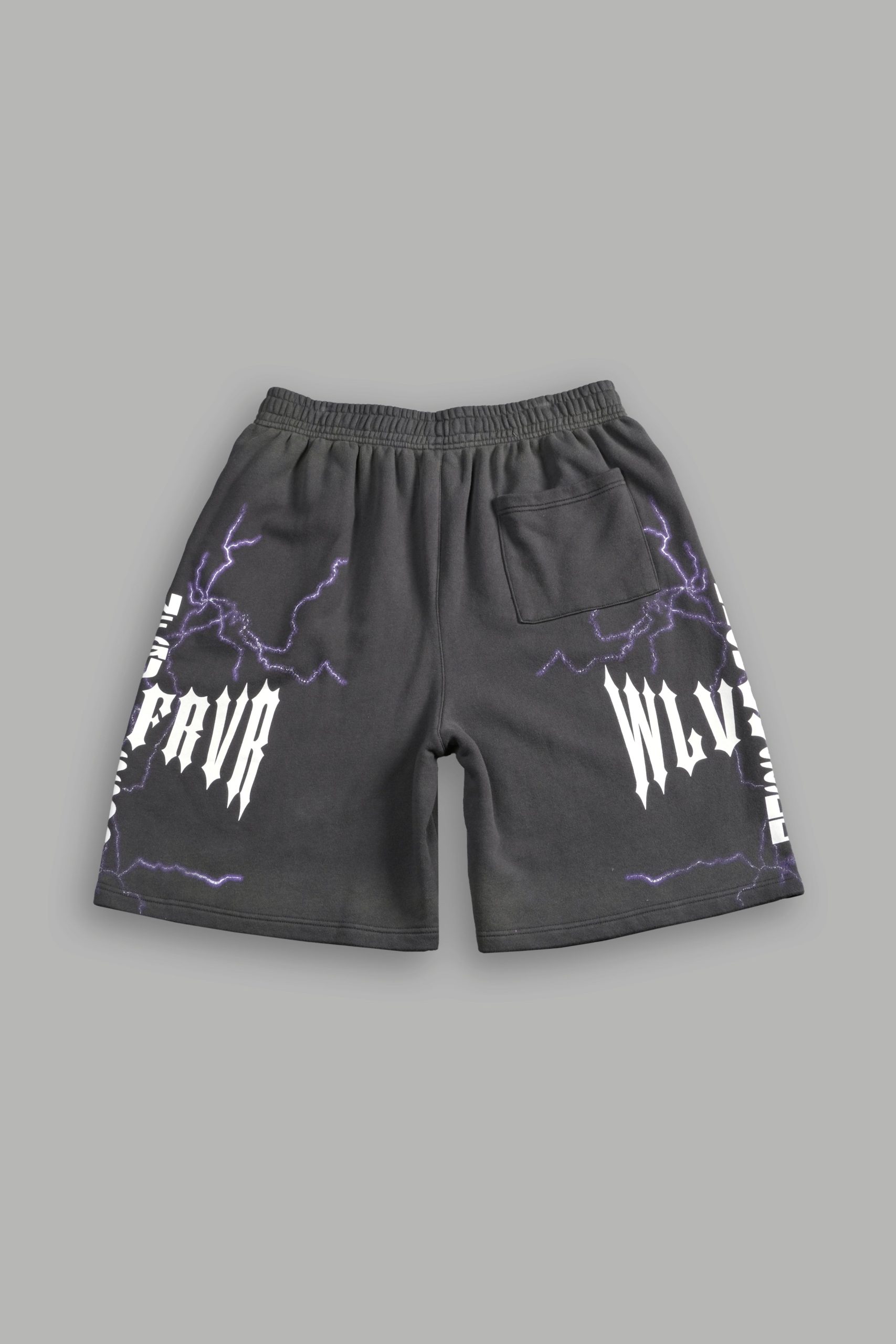 Iron Code Oversized Osiris Sweat Shorts in Wolf Gray Drift Wash - Image 3