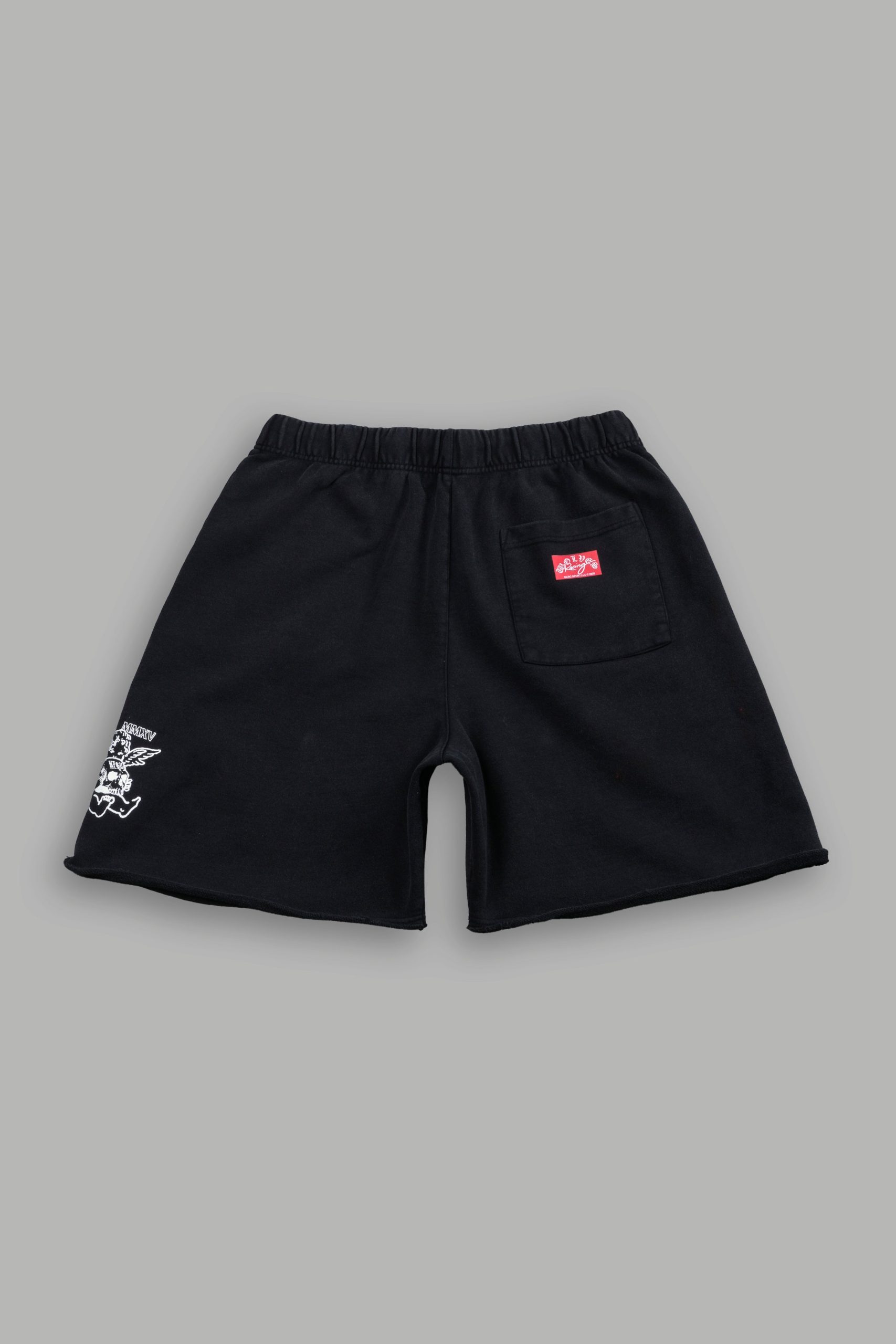 Darc Racer Grunge Oversized Raw Hem Post Lounge Sweat Shorts in Wolf Gray - Image 2