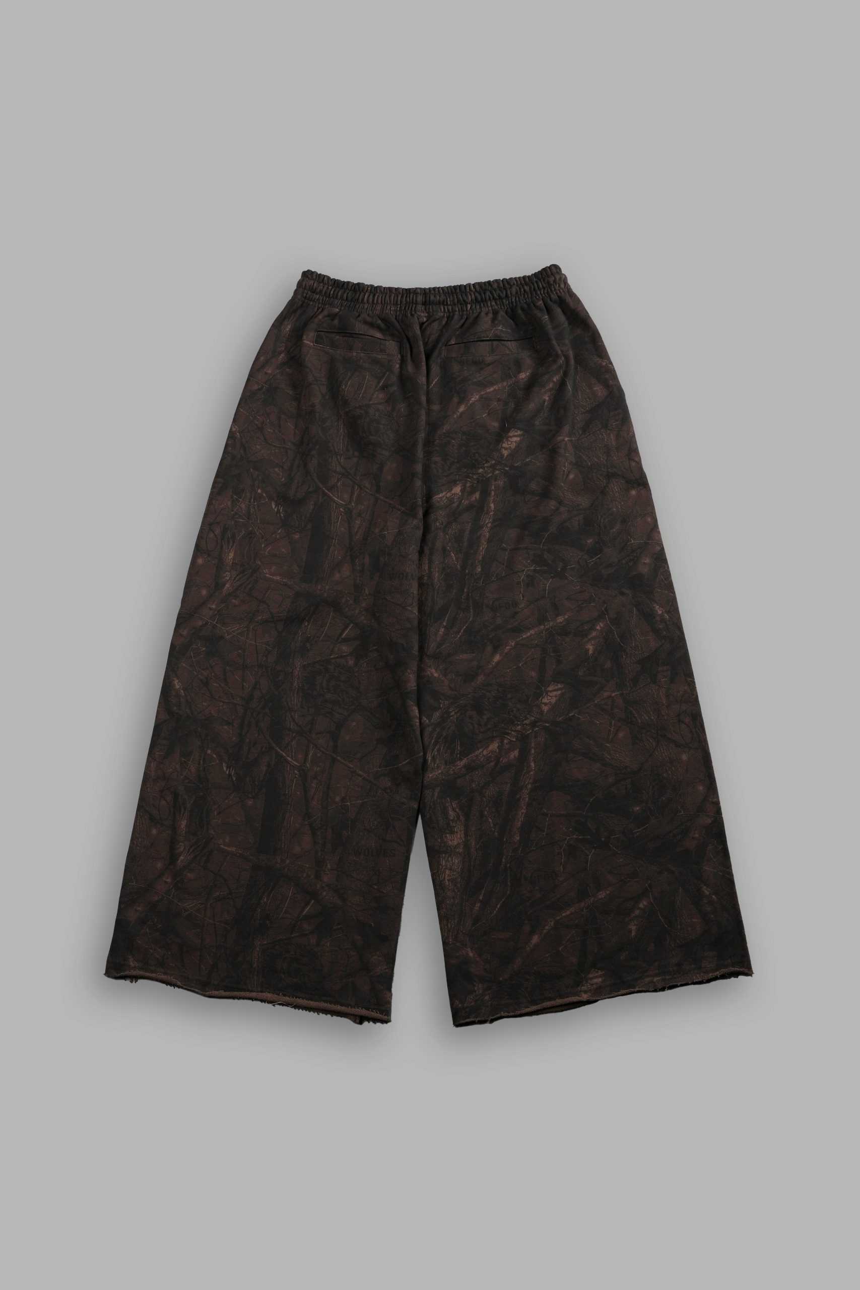 Dual Wolf Stud Grunge Oversized Omen Sweat Pants in Brown Driftwood Forest Camo - Image 2