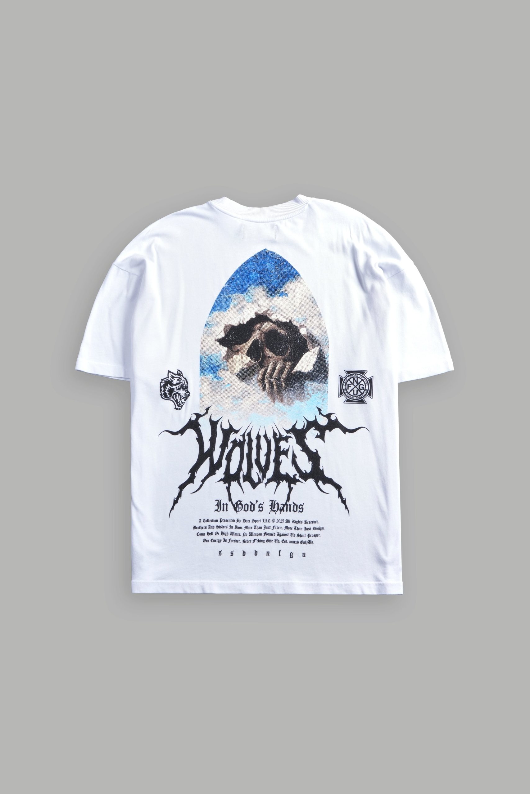 Through The Clouds Premium Oversized Tee in White