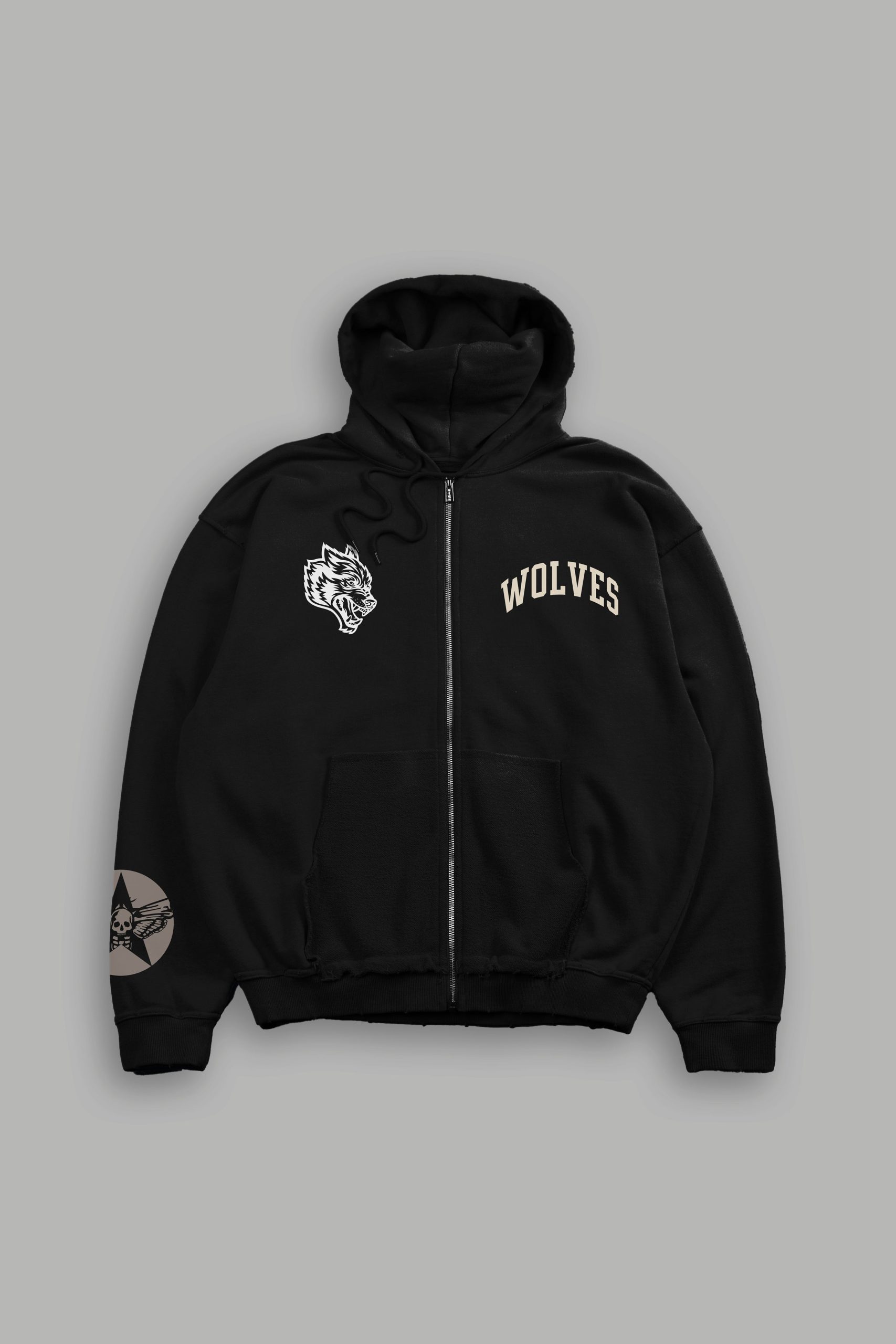 La Ca Frvr Grunge Moatis Zip Hoodie in Black - Image 2