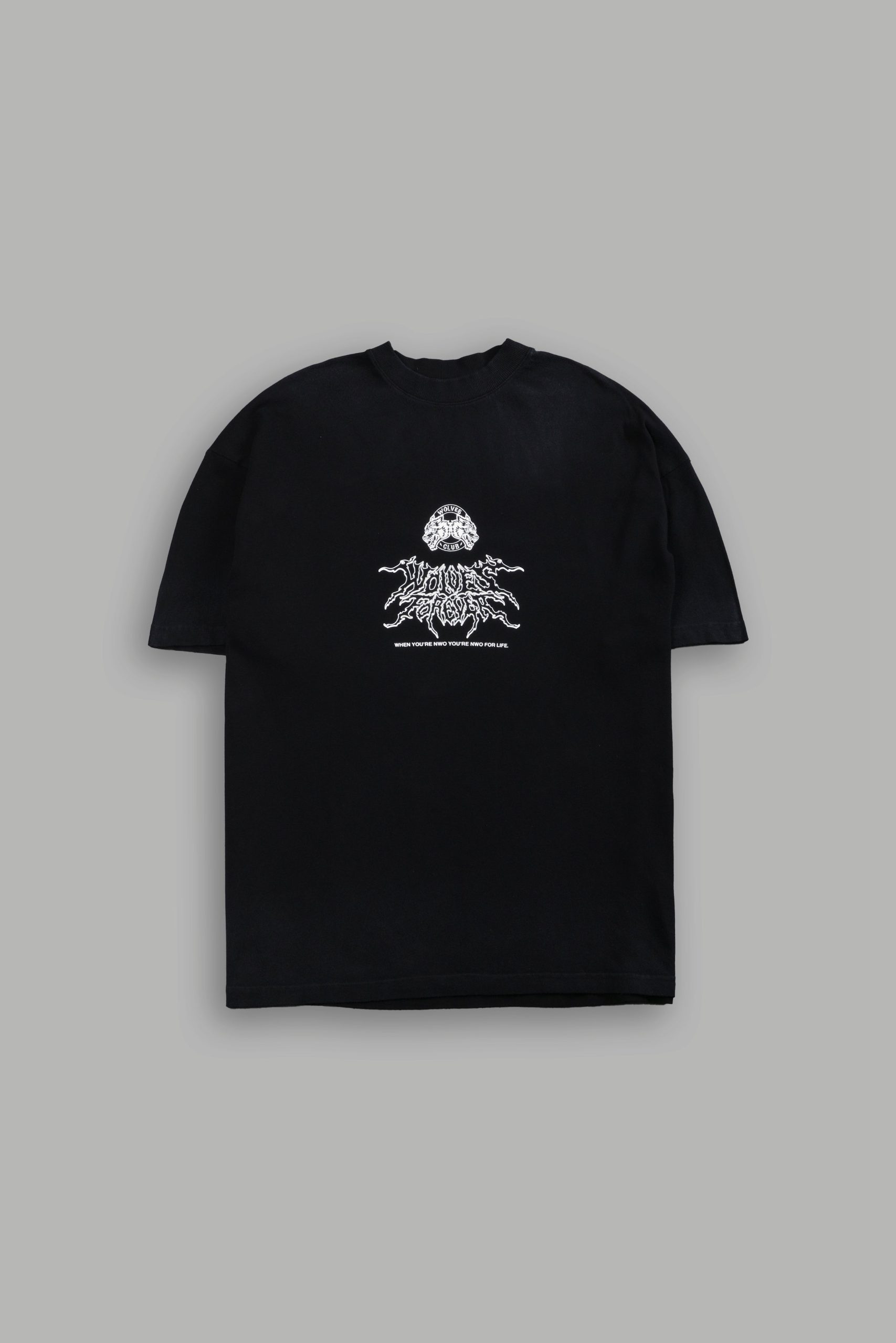 NWO Lightning Premium Oversized Tee in Black Drift Wash - Image 3