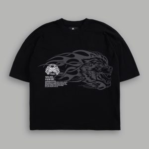 Wolf of the Flame Premium Box Cut Tee in Black