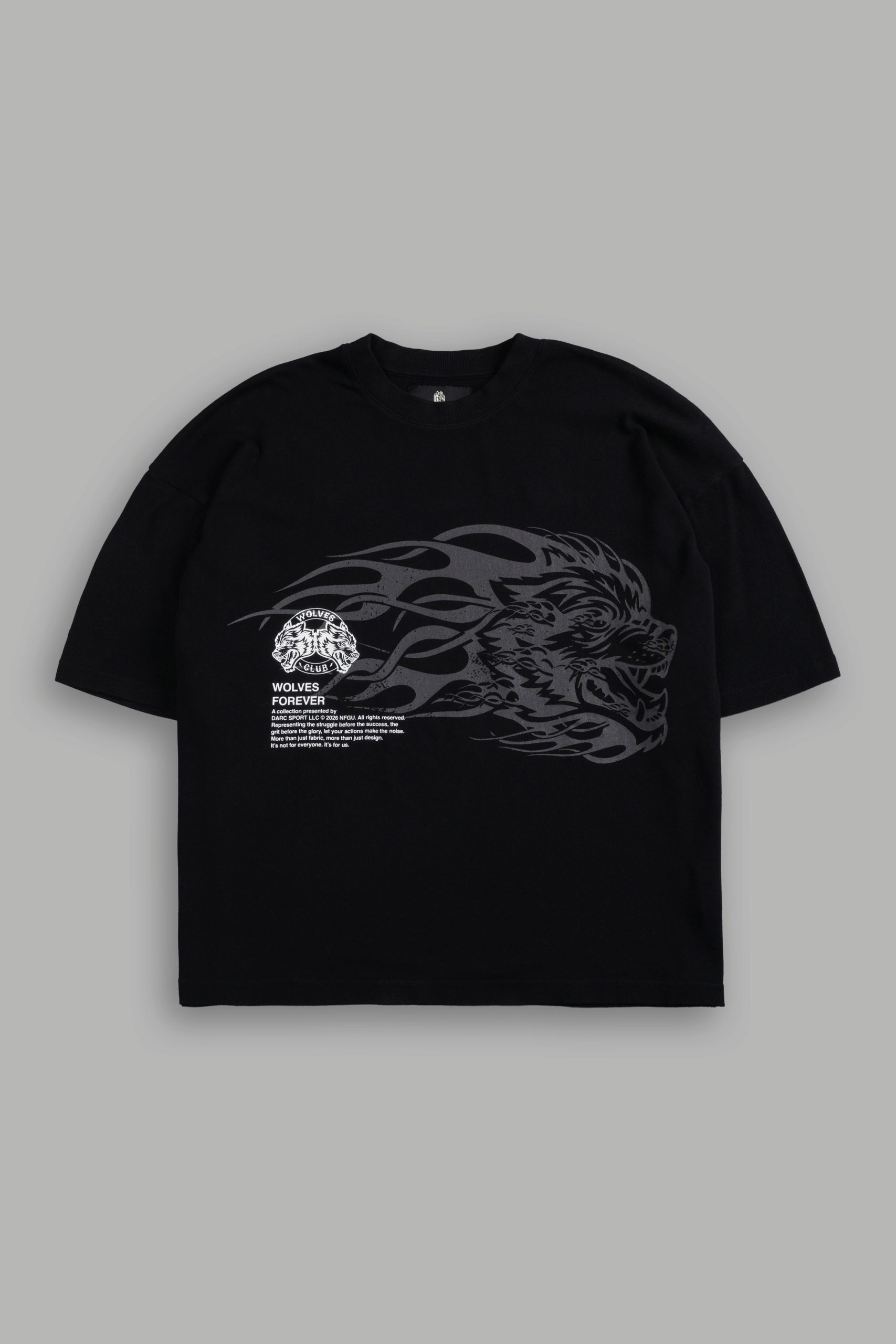 Wolf of the Flame Premium Box Cut Tee in Black