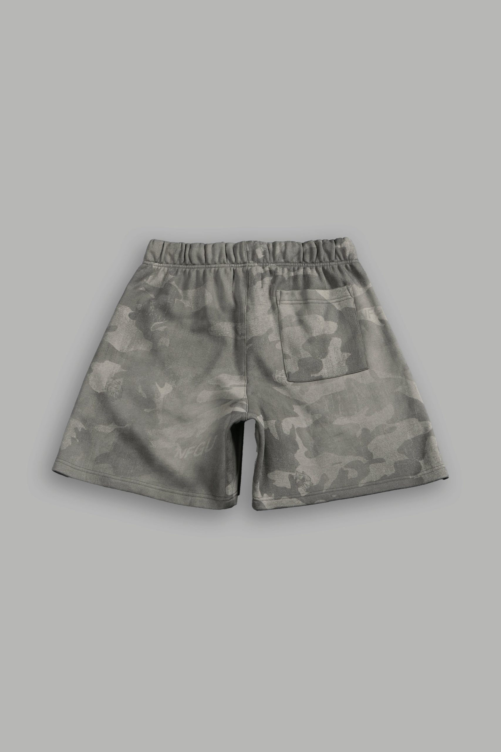 Dual Oversized Post Lounge Sweat Shorts in Lush Vintage Woodland Camo - Image 2