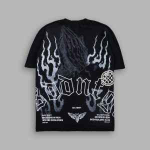 Our Sacrifice Premium Oversized Tee in Black Sun Fade