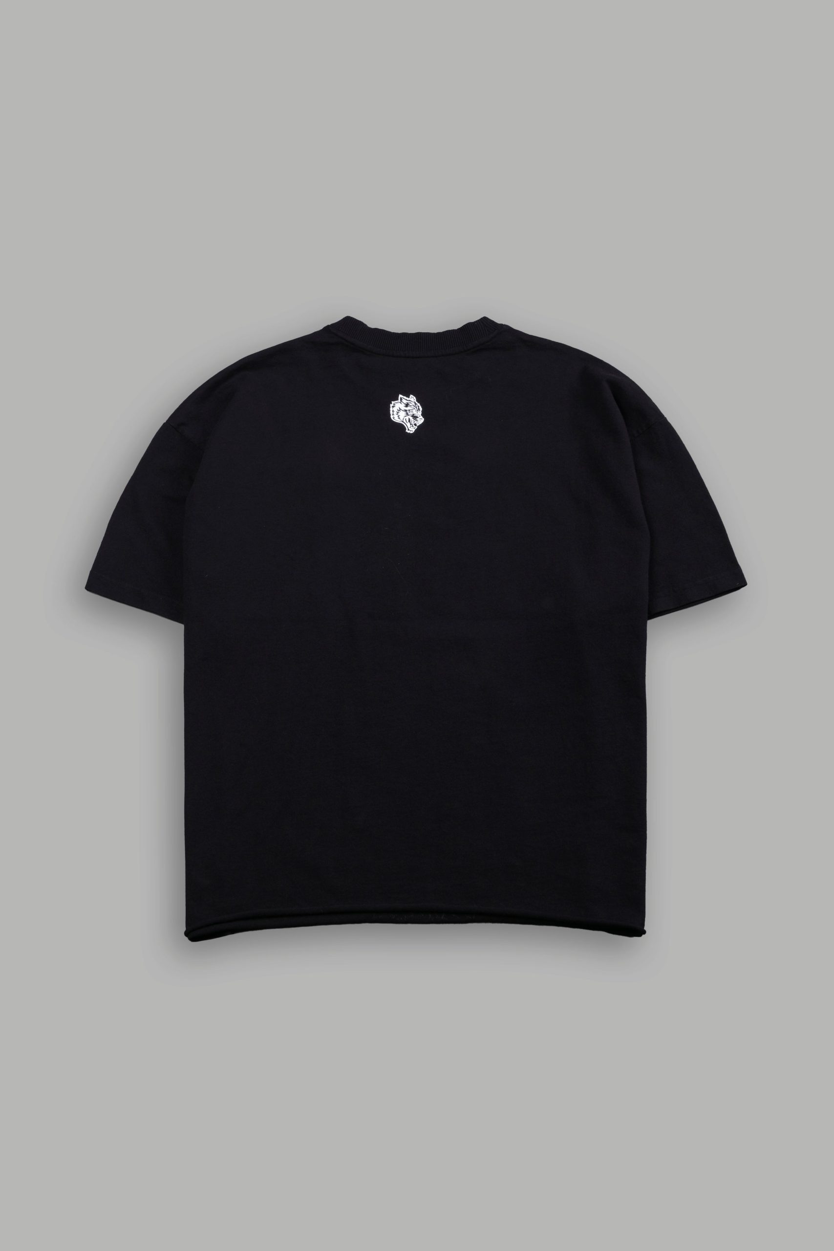 Awakened Power Grunge Mid Length Raw Hem Tee in Black - Image 3