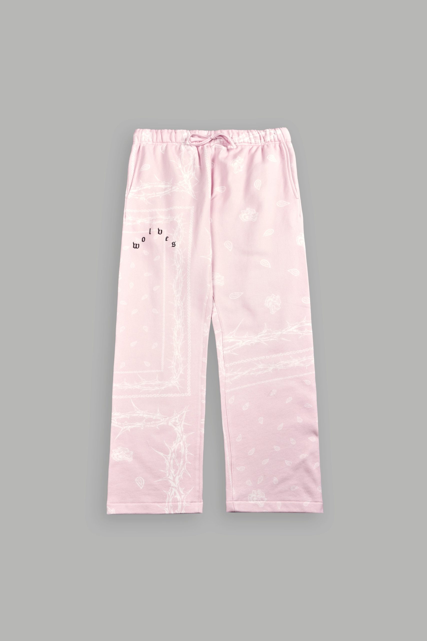 Wolves Pyramid Bigelow Sweat Pants in Blush Pink Thorn Paisley